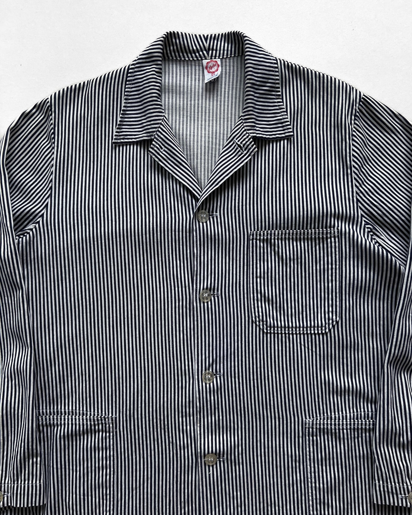 1970S GERMAN HICKORY WORK CHORE JACKET (L)