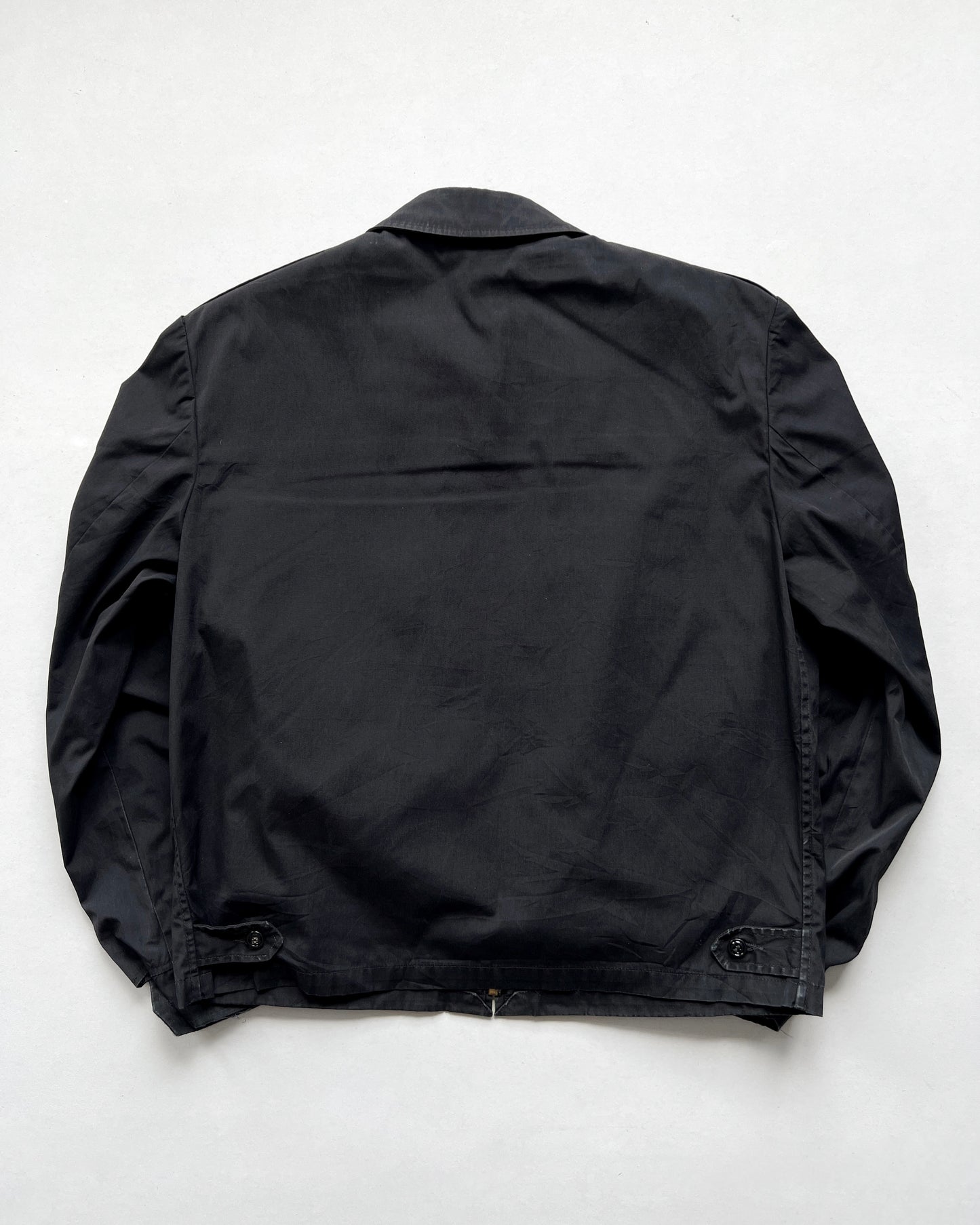 1970S BLACK US NAVY WINDBREAKER JACKET (L)