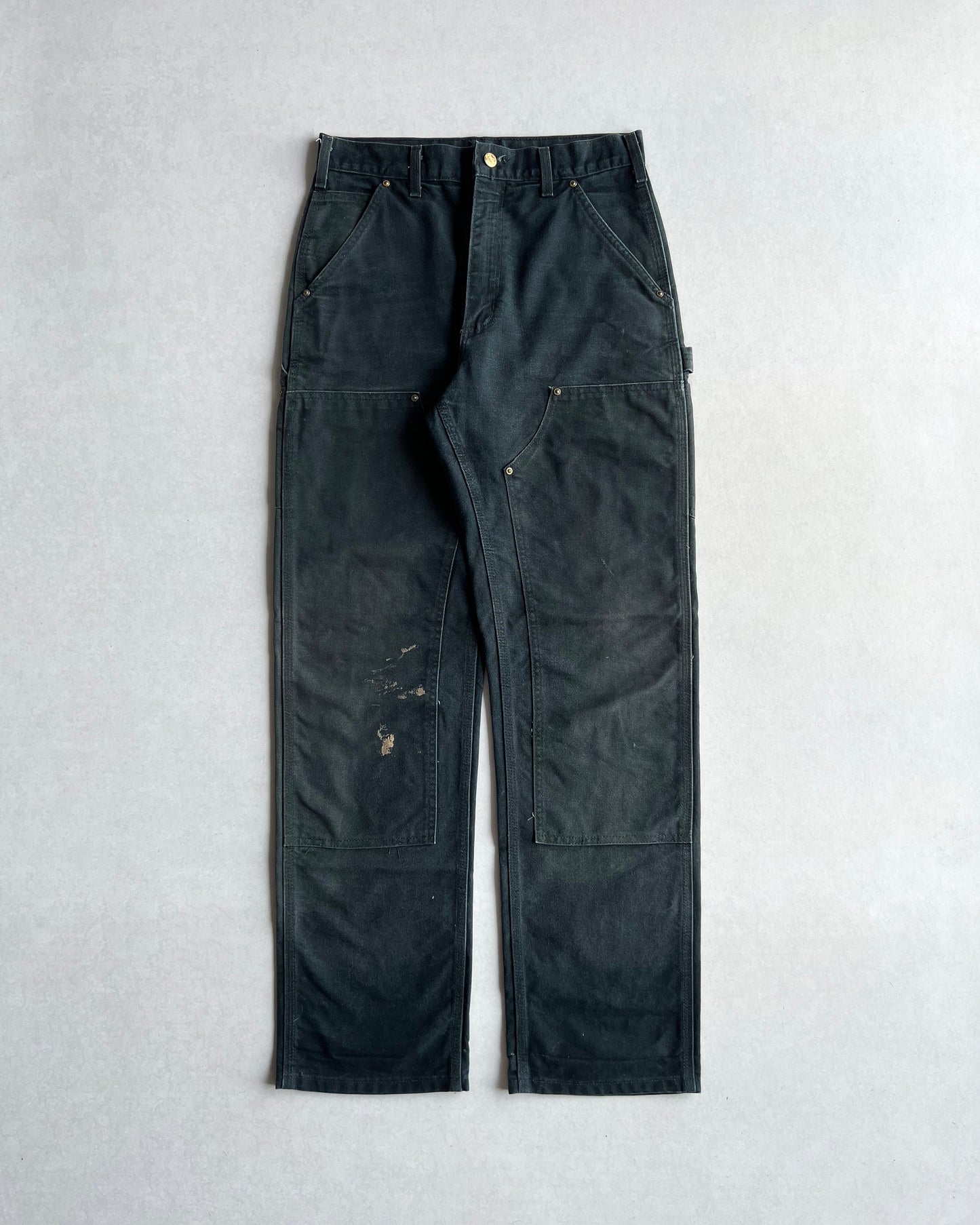 1990S FADED BLACK CARHARTT DOUBLE KNEE PANTS (30X32)