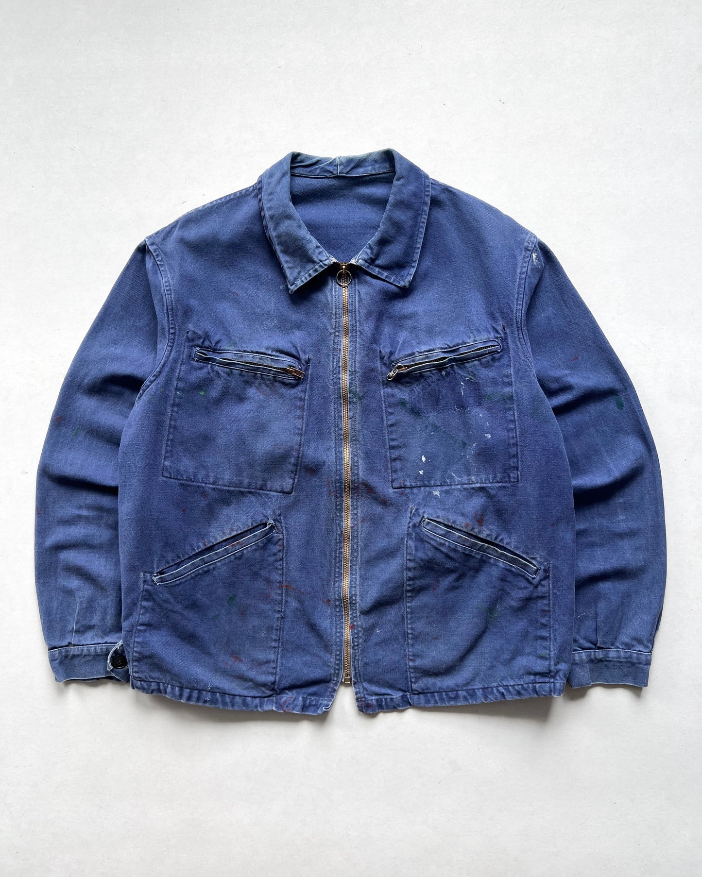 1960S PAINTED FRENCH CYCLIST WORK JACKET (L)