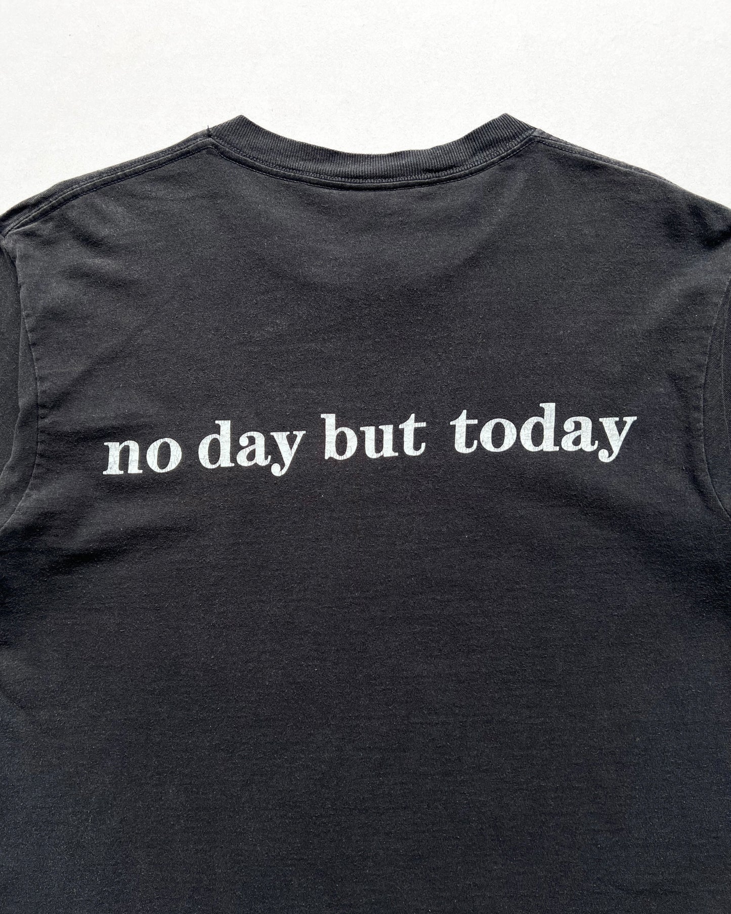 1990S SUN FADED 'RENT, NO DAY BUT TODAY' TEE (M)