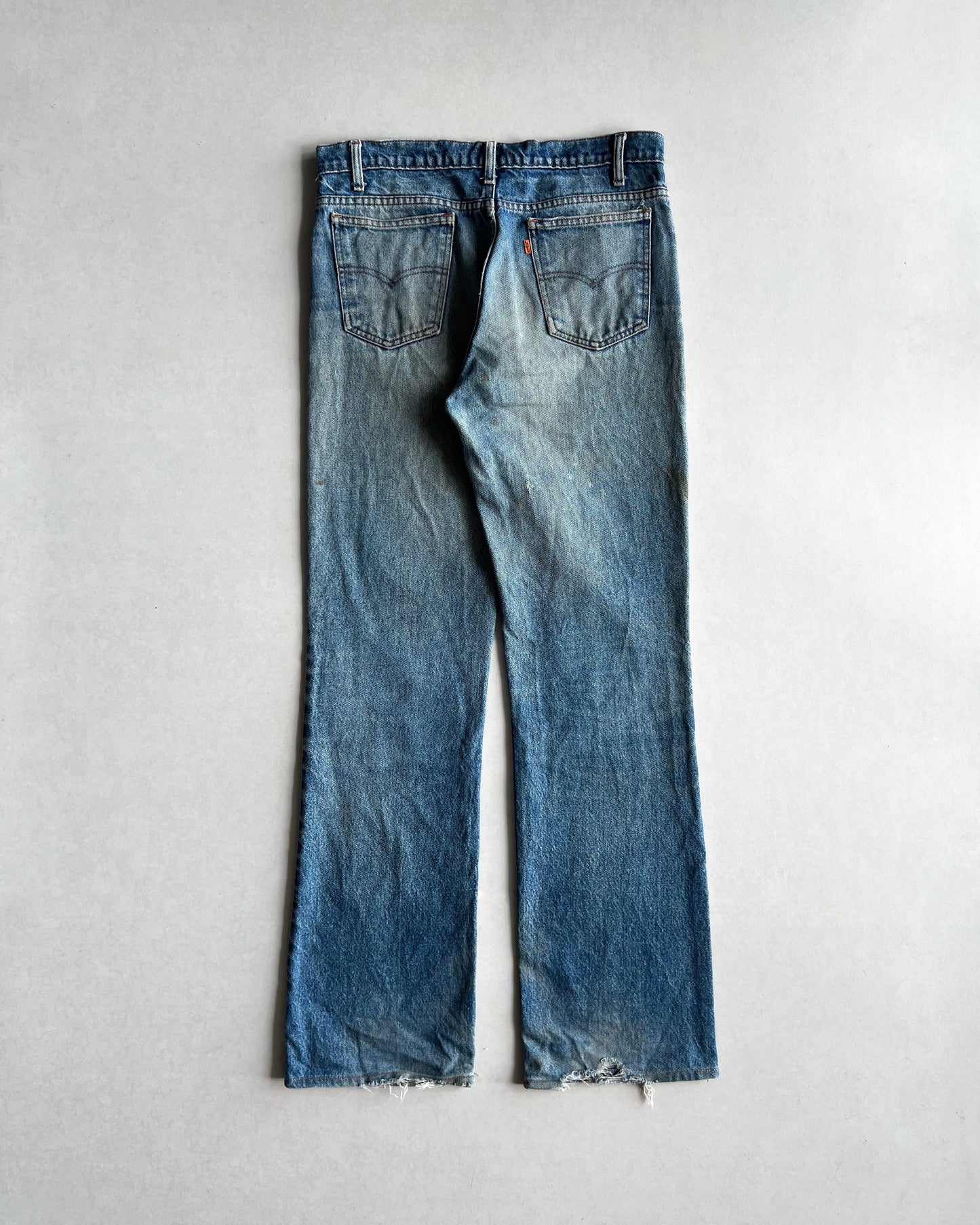 1970S FADED WASHED LEVI'S 517 FLARE JEANS (34X36)