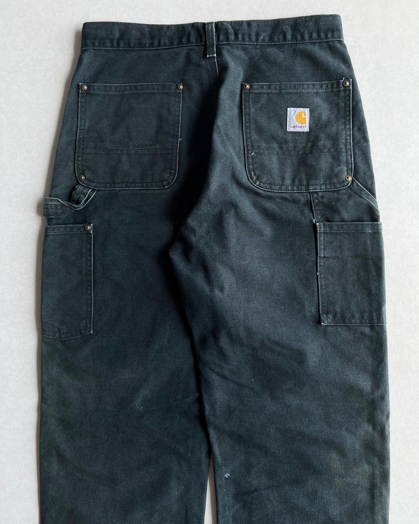 1990S FADED BLACK CARHARTT DOUBLE KNEE PANTS (30X32)