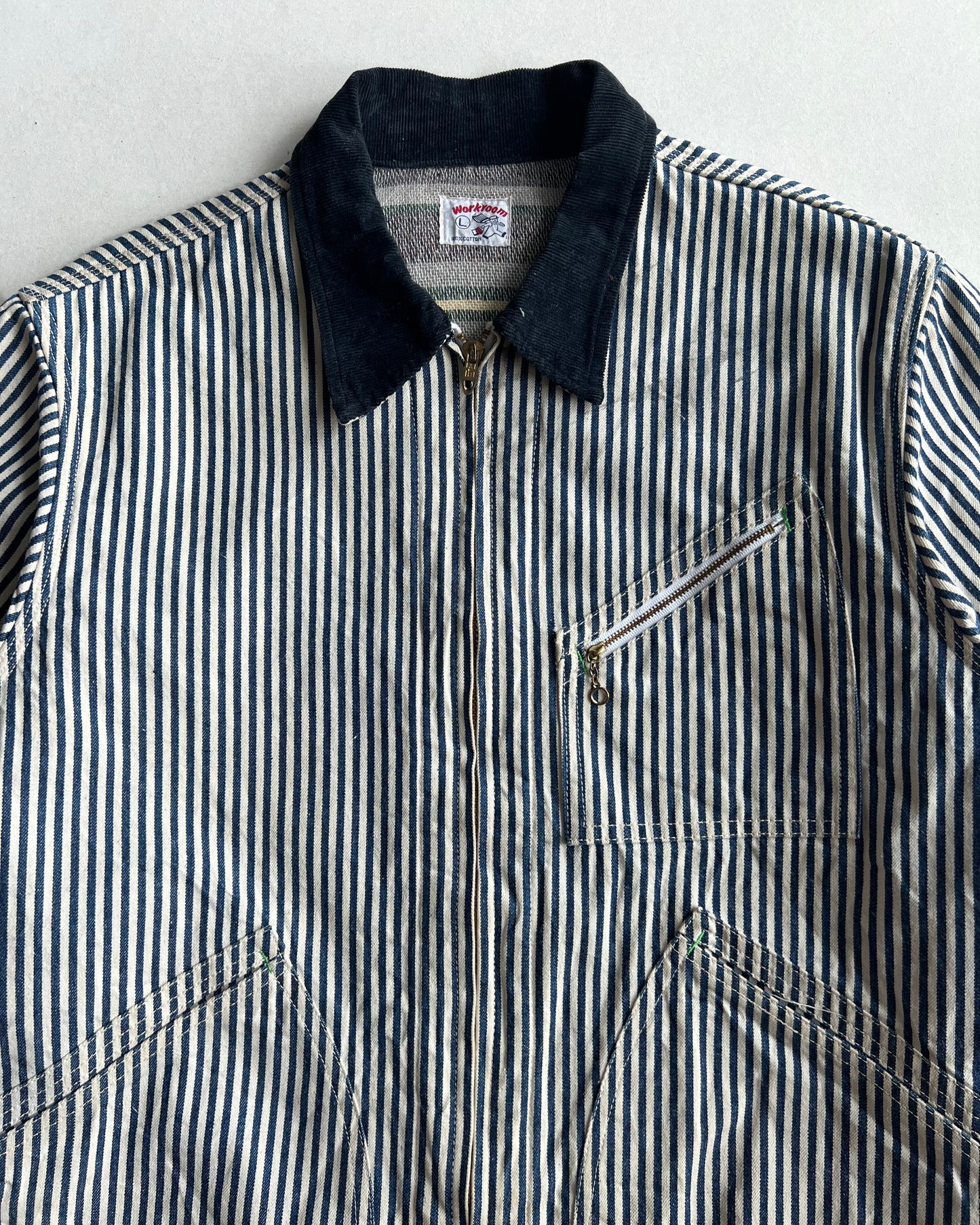 1960S WORKROOM HICKORY WORK JACKET (L)