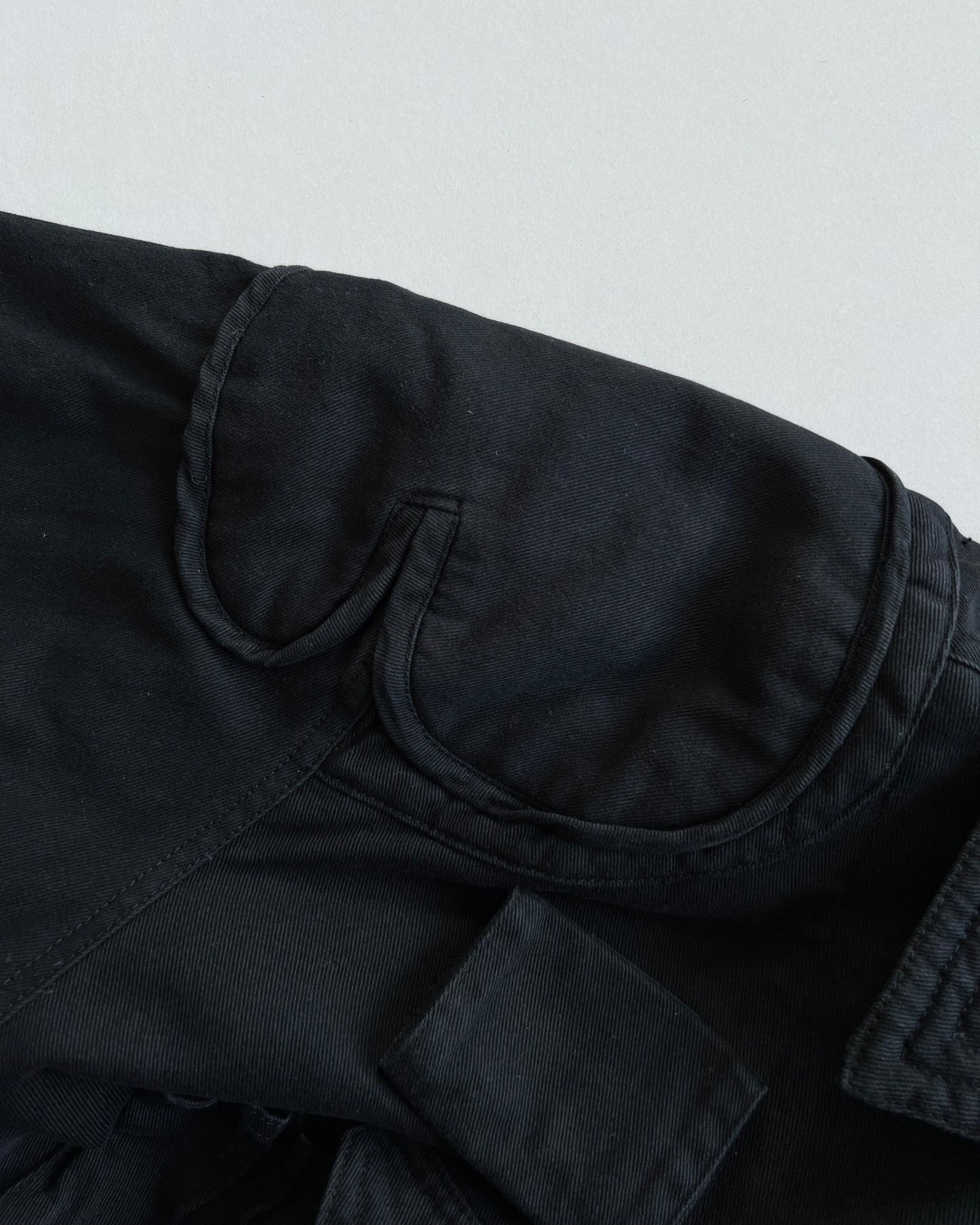 1980S BLACK KATHARINE HAMNETT CARGO BOMBER (M)