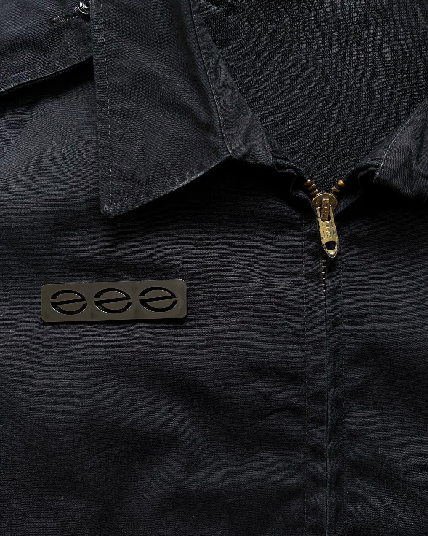 1970S BLACK US NAVY WINDBREAKER JACKET (L)