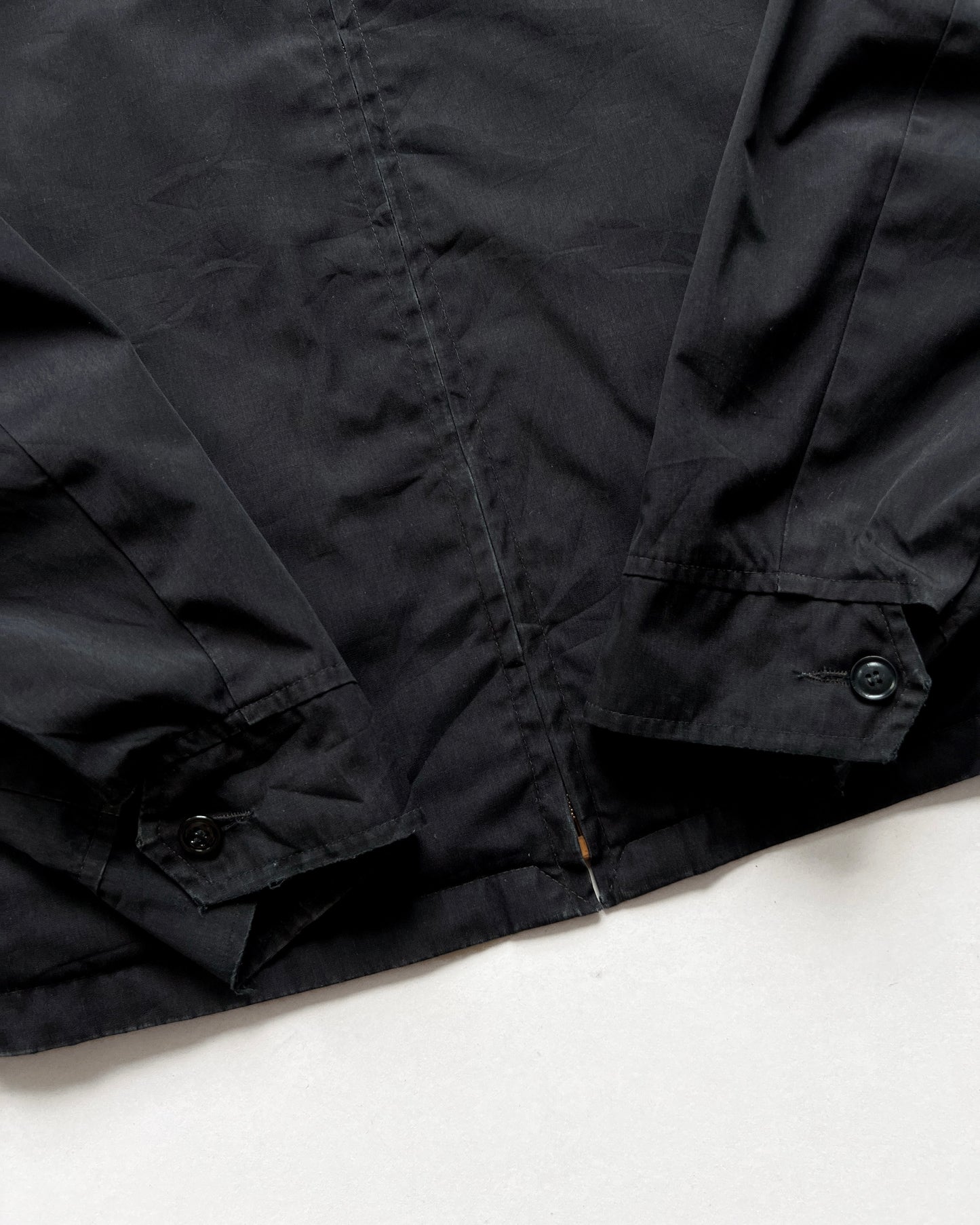 1970S BLACK US NAVY WINDBREAKER JACKET (L)