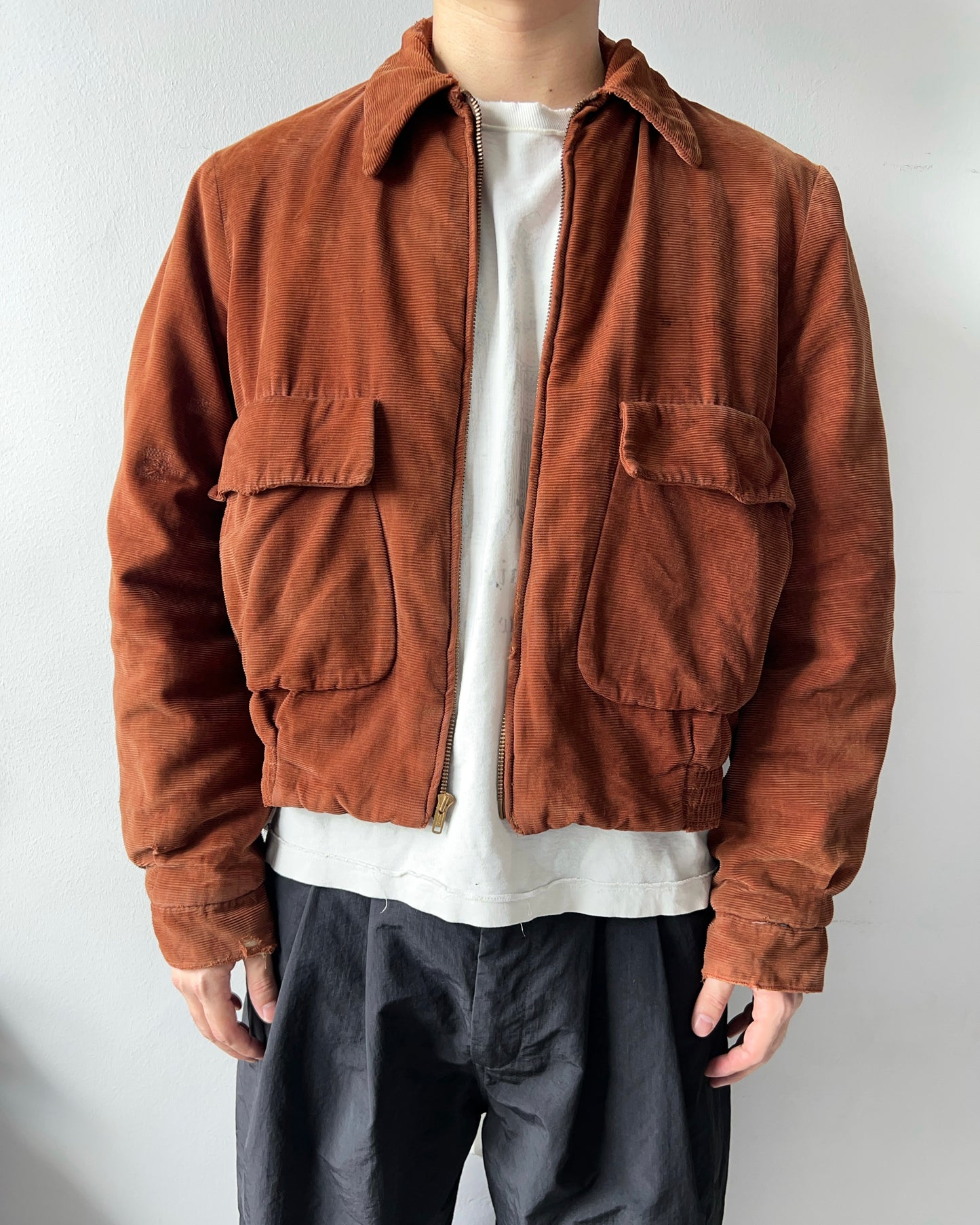 1950S CORDUROY DOUBLE POKCET RICKY JACKET (L)
