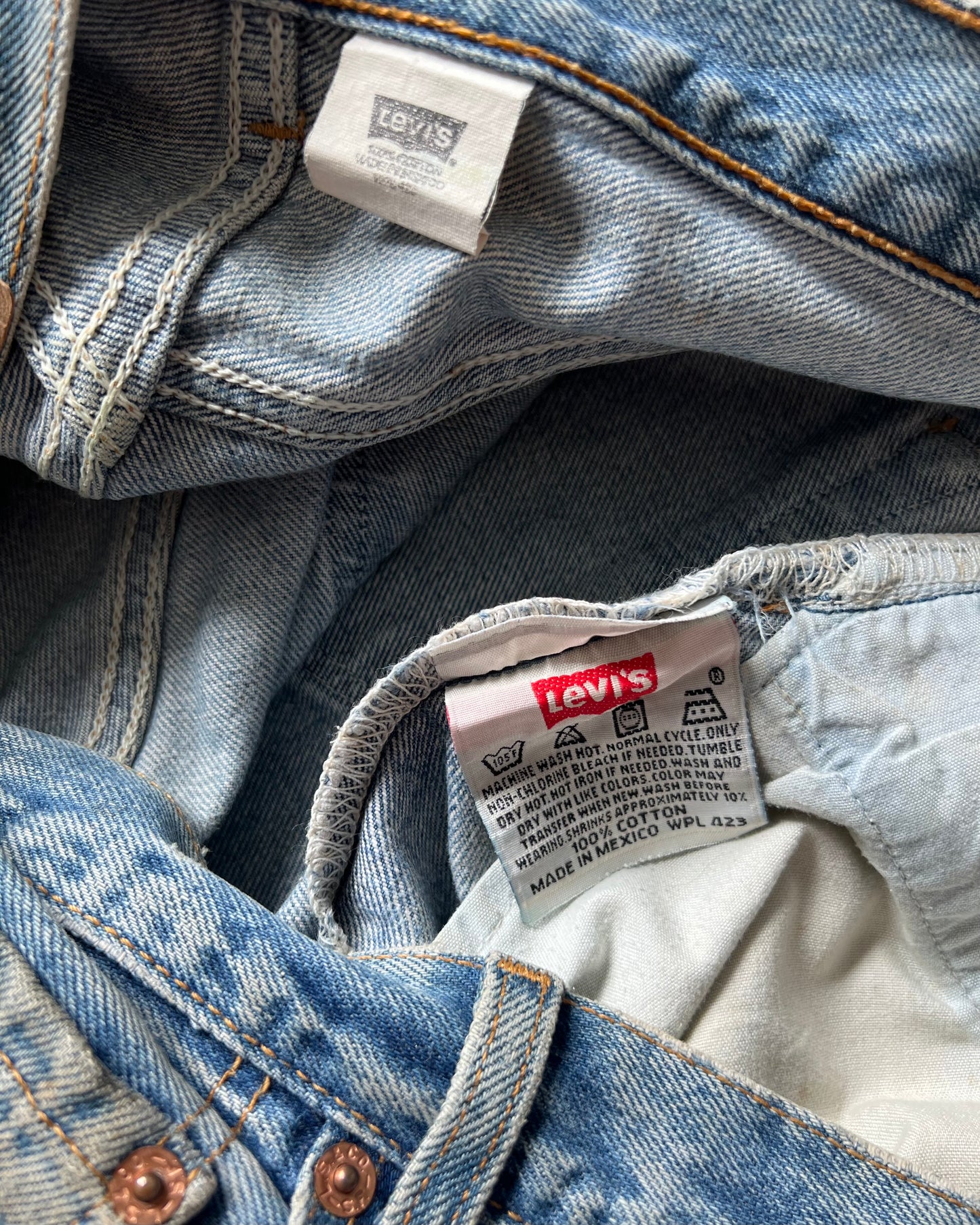 1990S FADED WASHED LEVI'S 501 PAINTER JEANS (34)