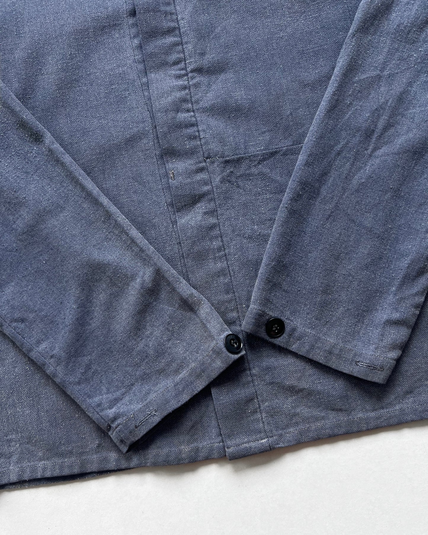 1970S FADED FRENCH HIDDEN POCKET WORK SHIRT/JACKET (M)