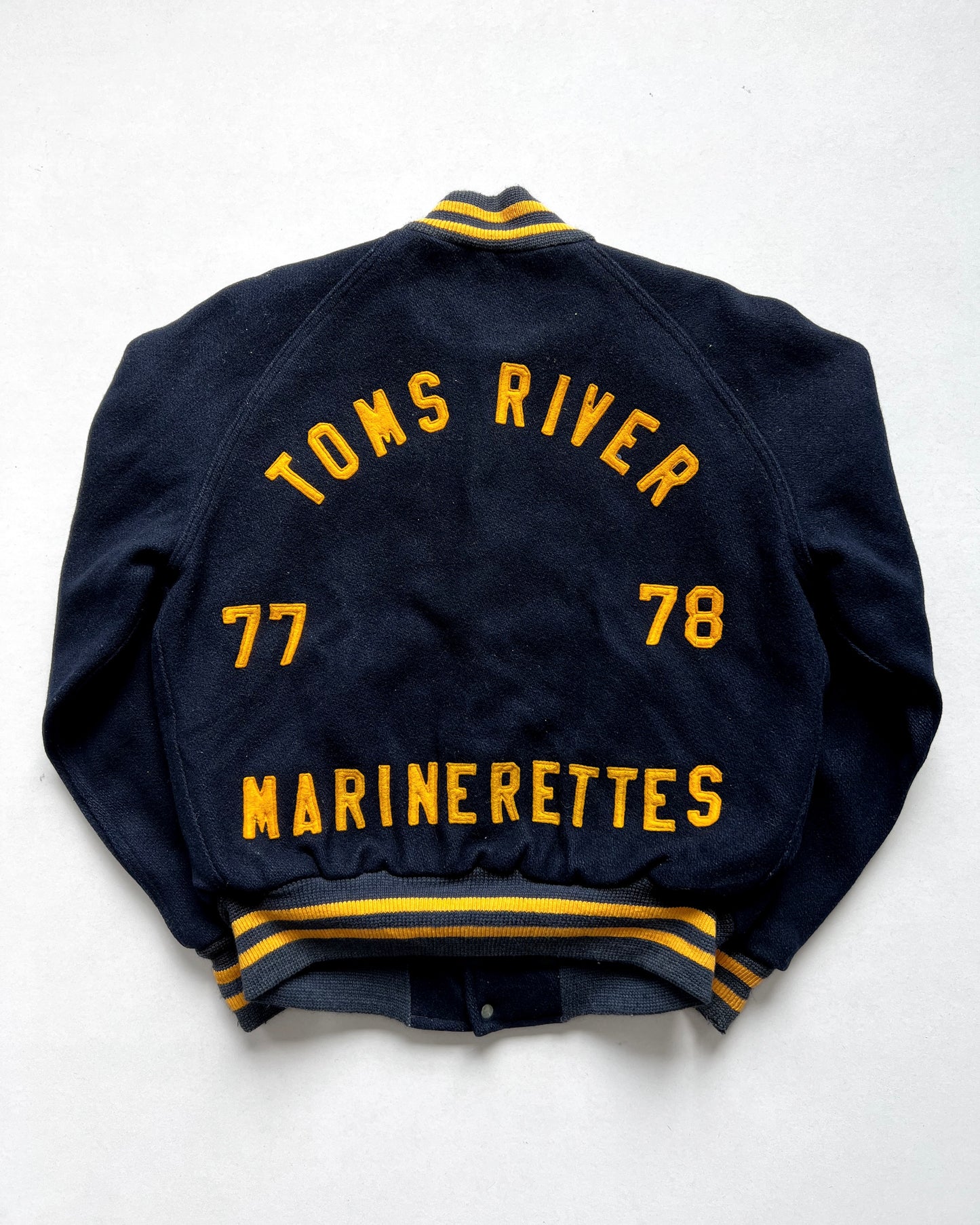 1970S 'TOMS RIVER MARINERETTES' WOOL VARSITY JACKET (M)