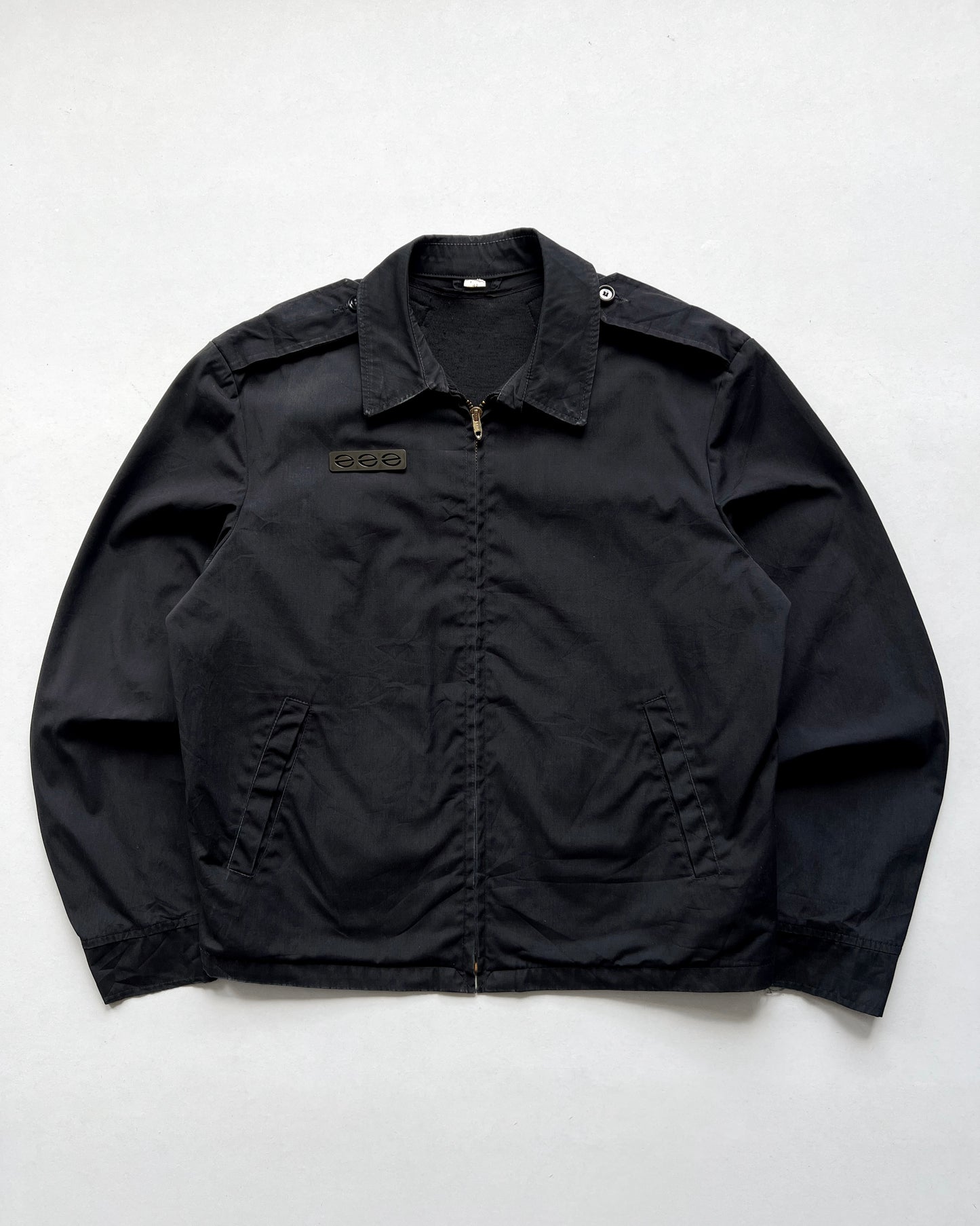 1970S BLACK US NAVY WINDBREAKER JACKET (L)