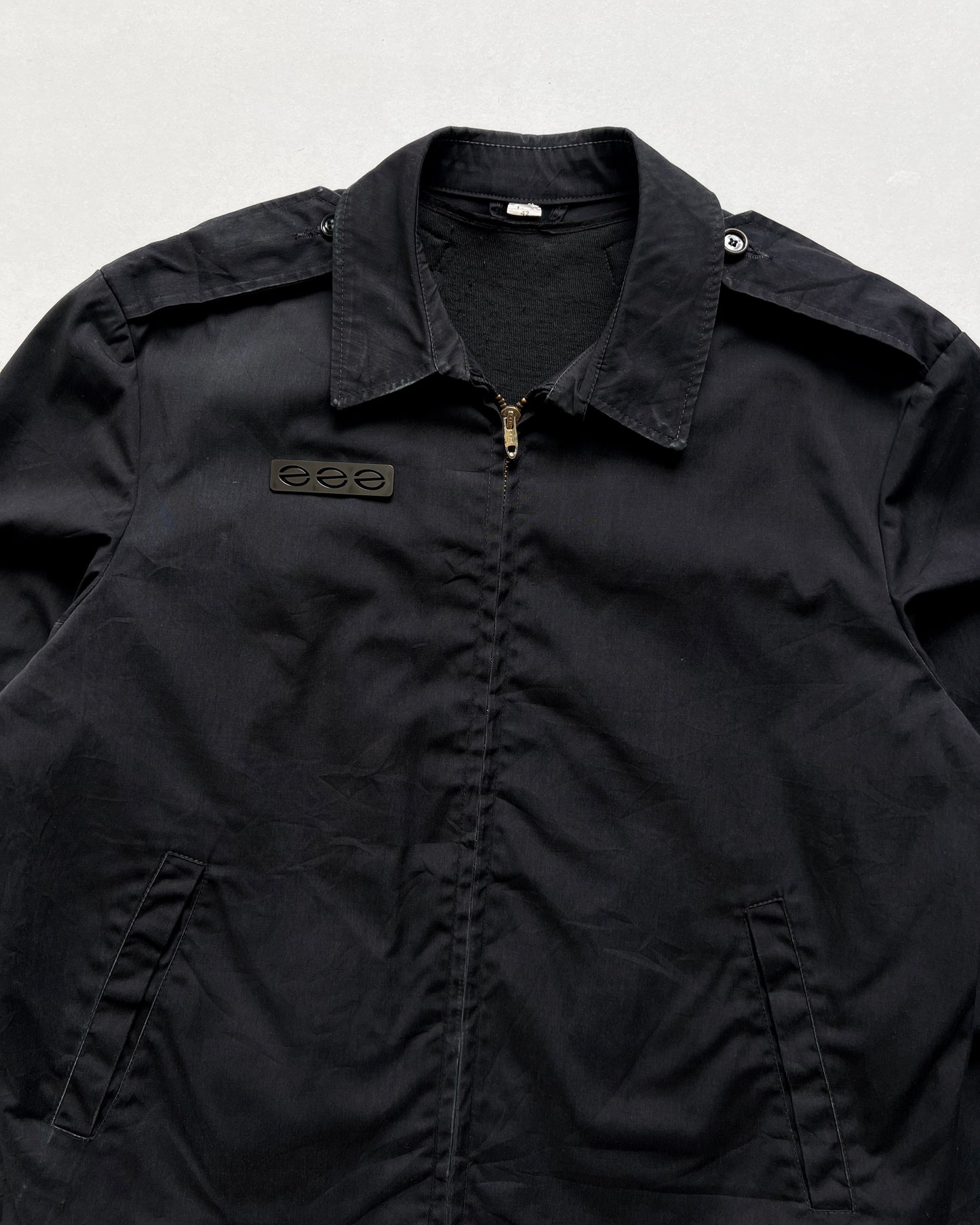 1970S BLACK US NAVY WINDBREAKER JACKET (L)