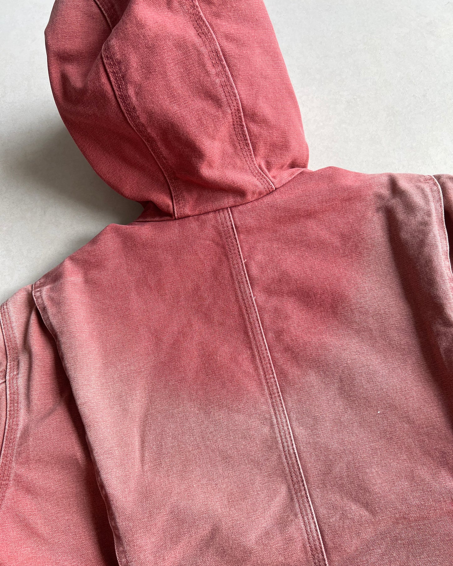1990S SALMON PINK CARHARTT DETROIT HOODED WORK JACKET (M/L)