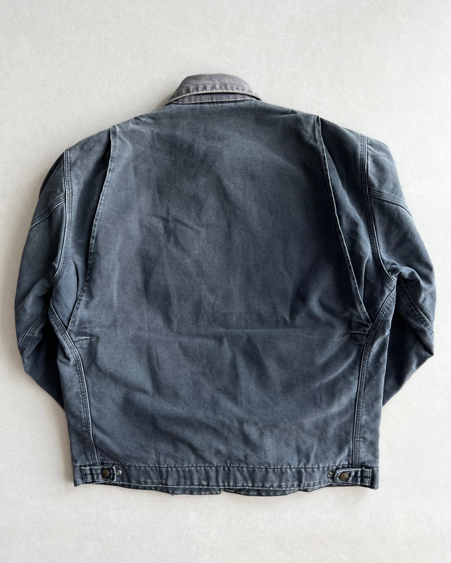 1990S BLUISH GREY CARHARTT DETROIT WORK JACKET (L)
