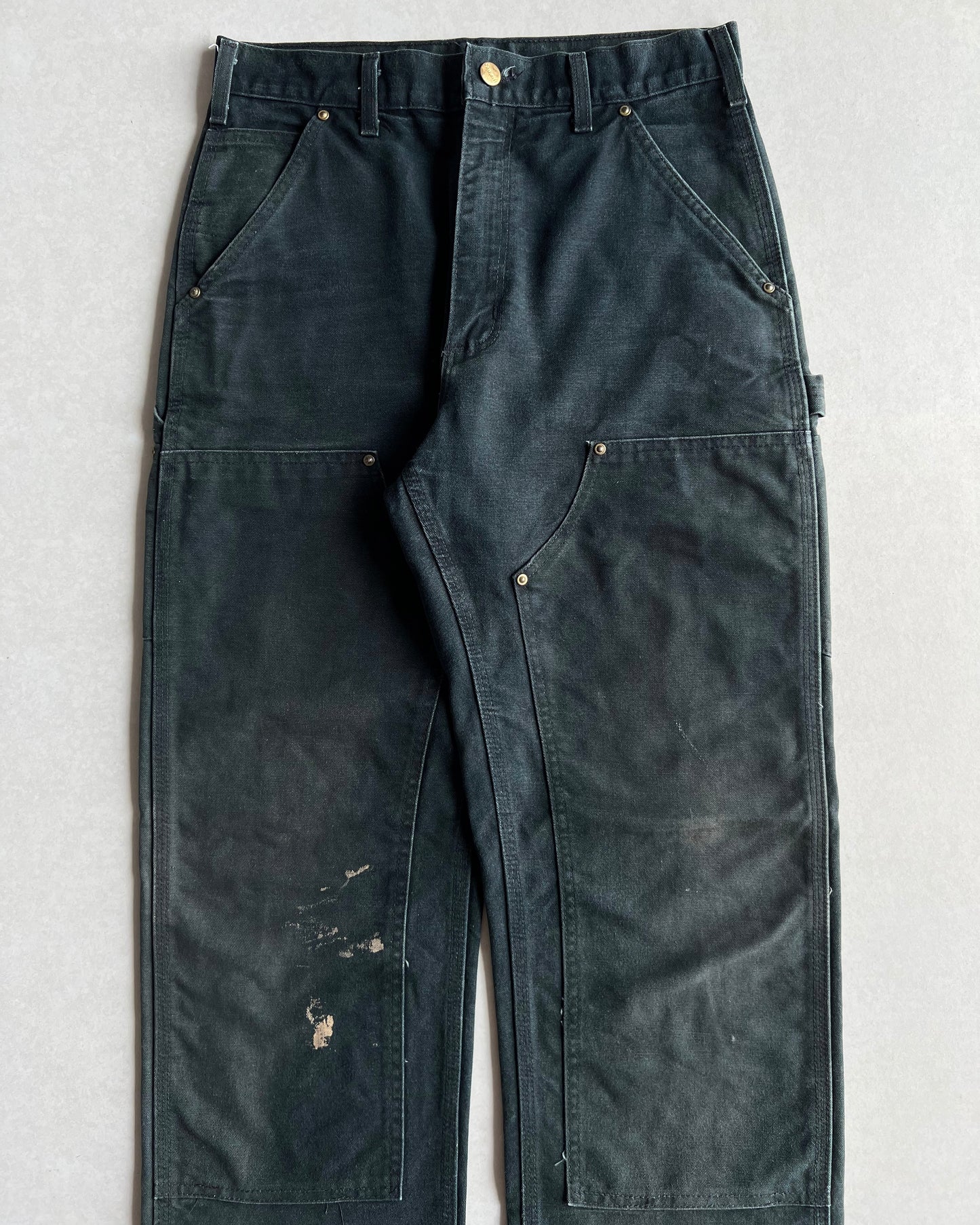 1990S FADED BLACK CARHARTT DOUBLE KNEE PANTS (30X32)