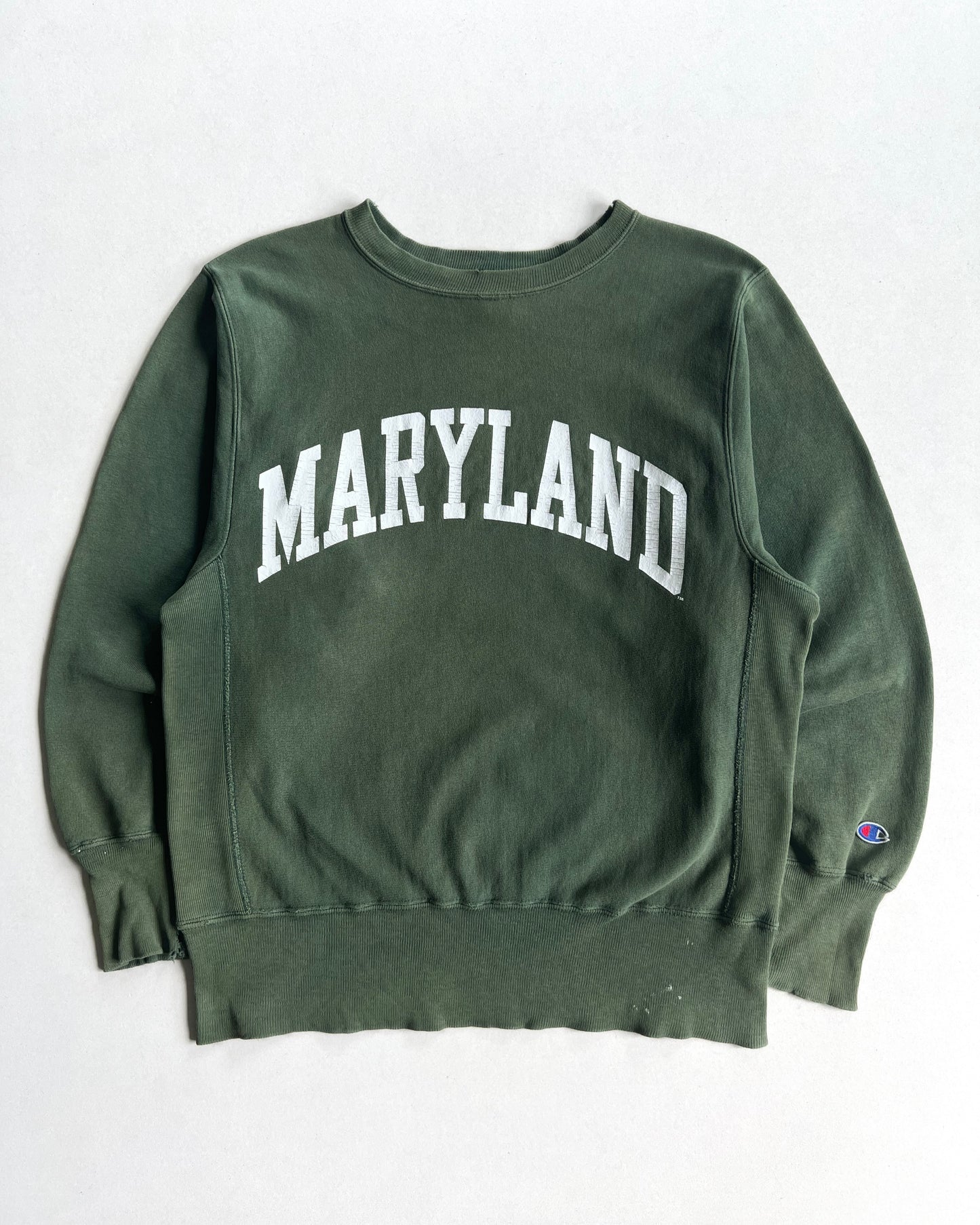 1990S FADED CHAMPION 'MARYLAND' REVERSE WEAVE SWEATSHIRT (M)
