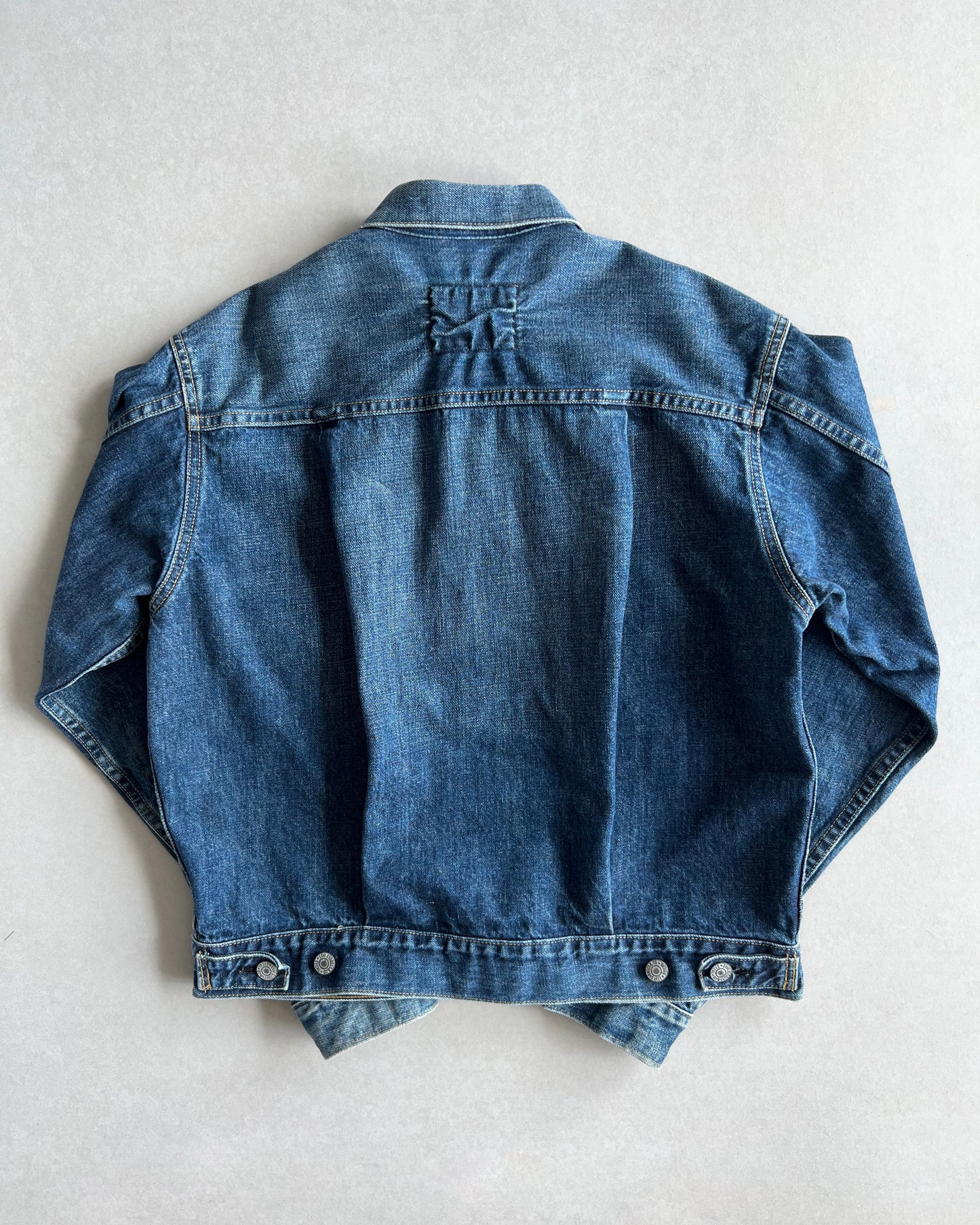 1990S FADED WASHED BIG E LEVI'S TYPE II SELVEDGE DENIM JACKET (S-L)