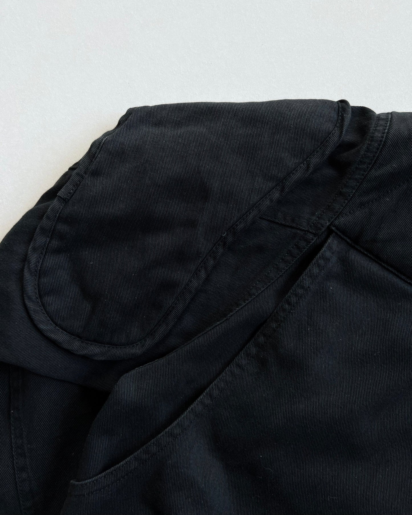 1980S BLACK KATHARINE HAMNETT CARGO BOMBER (M)