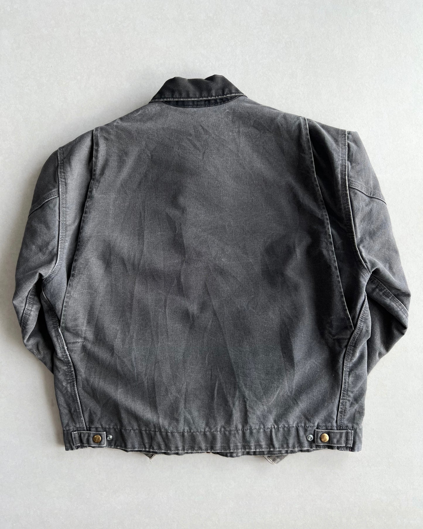 1990S FADED GREY CARHARTT DETROIT WORK JACKET (L)
