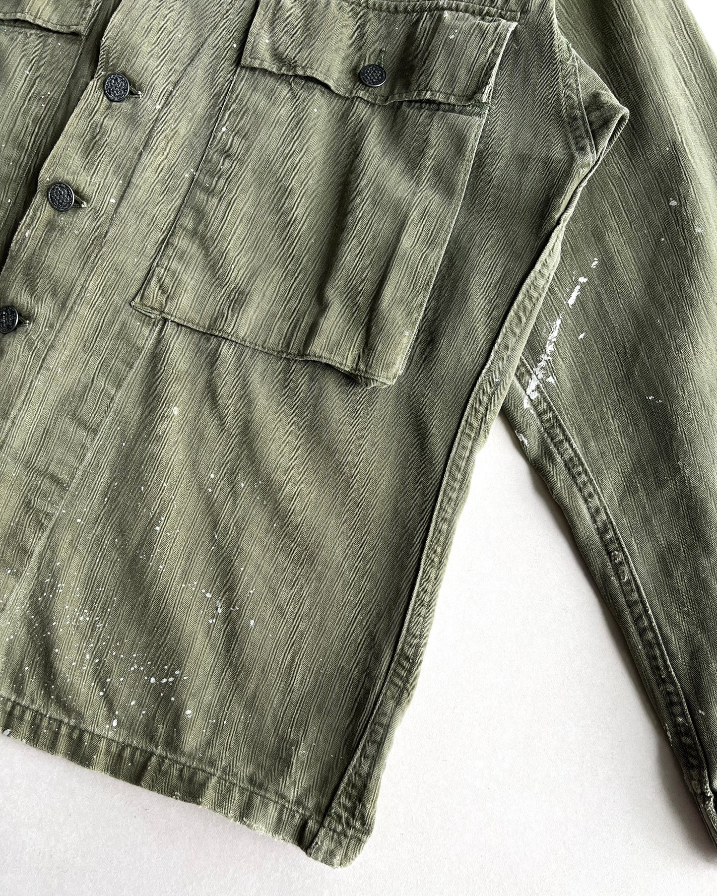 1940S WWII US ARMY HBT 13 STARS M43 JACKET (L)