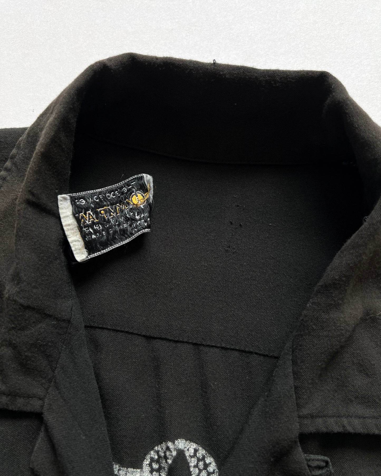 1950S FADED OLYMPIAN 'THE PADDOCK' RAYON BOWLING SHIRT (L)