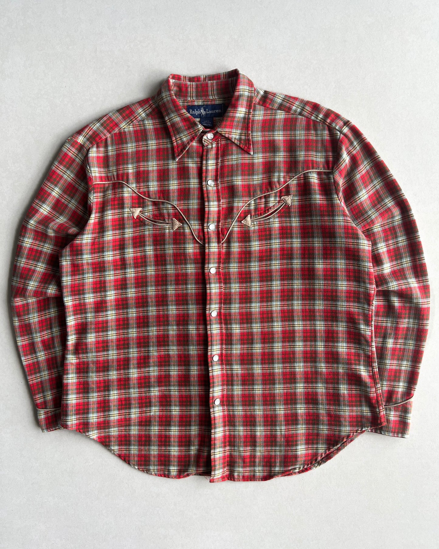 1990S RALPH LAUREN WESTERN BUTTON-UP FLANNEL (S-L)