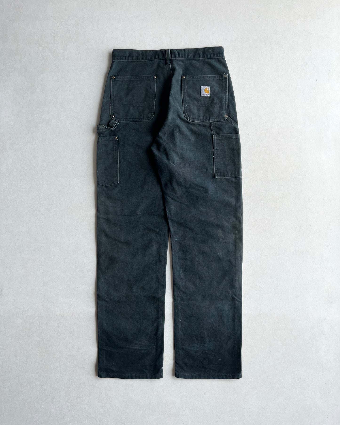 1990S FADED BLACK CARHARTT DOUBLE KNEE PANTS (30X32)