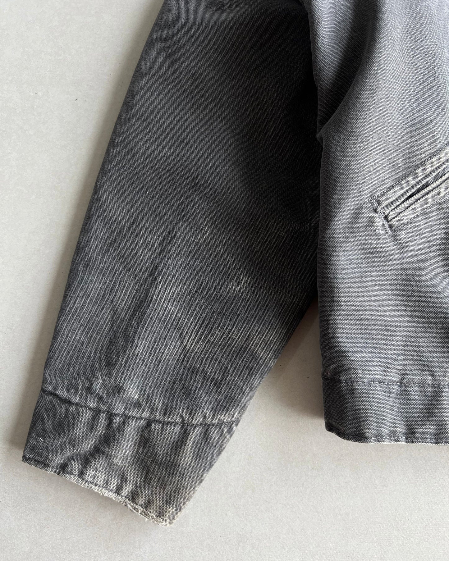 1990S FADED GREY CARHARTT DETROIT WORK JACKET (L)