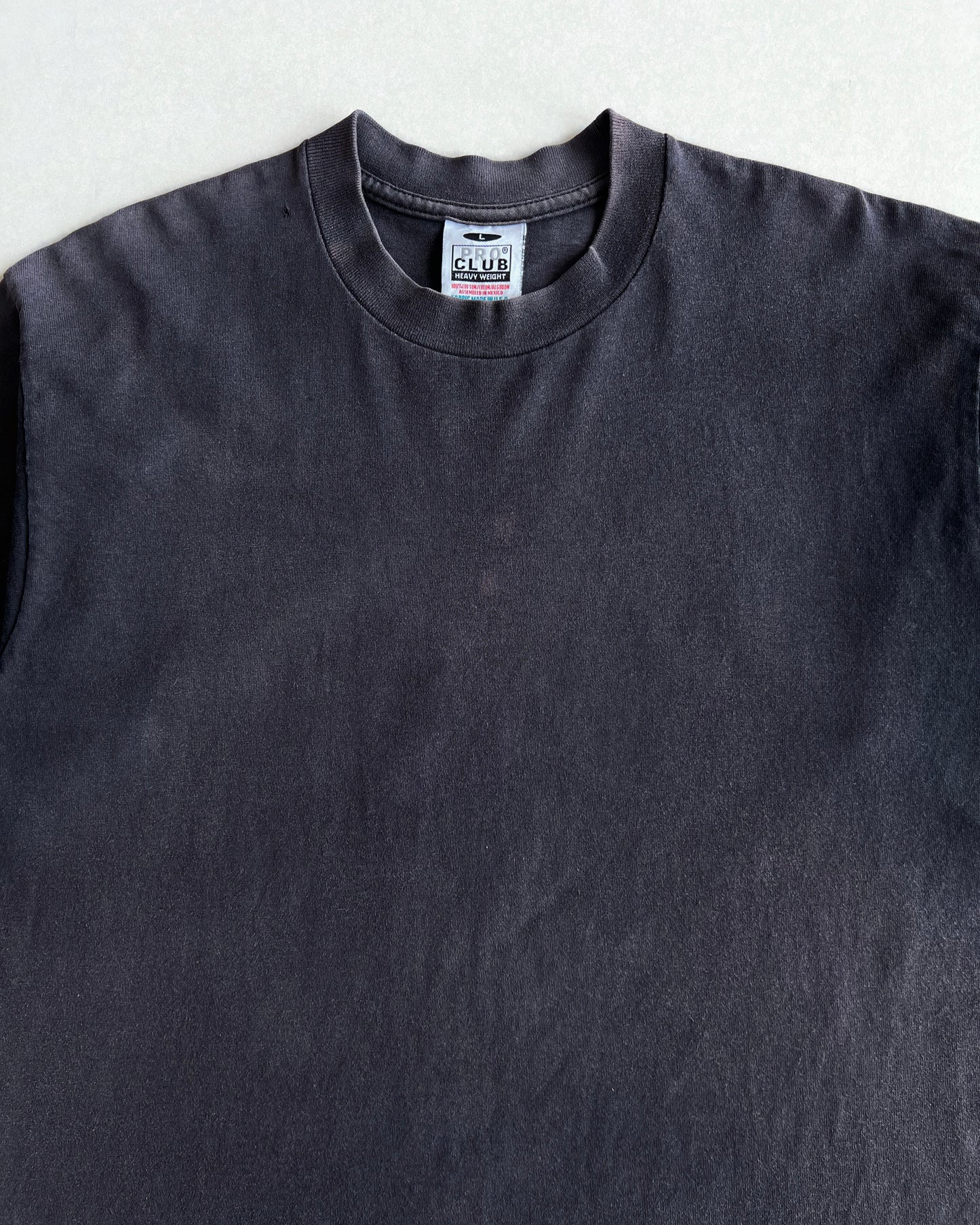 1990S FADED BLACK PRO-CLUB BLANK TEE (L)