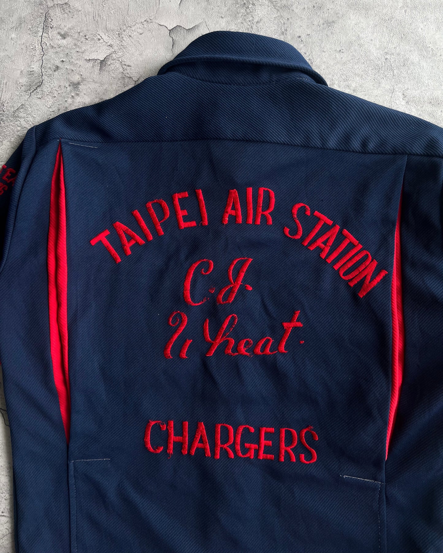 1970S MULTI-PATCHES 'CAPTAIN CUPS' BOWLING SHIRT (M)