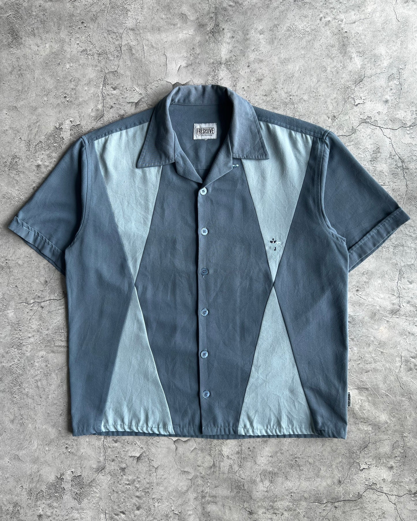 1970S FRESHJIVE LOOP COLLAR ROCKABILLY SHIRT (M/L)