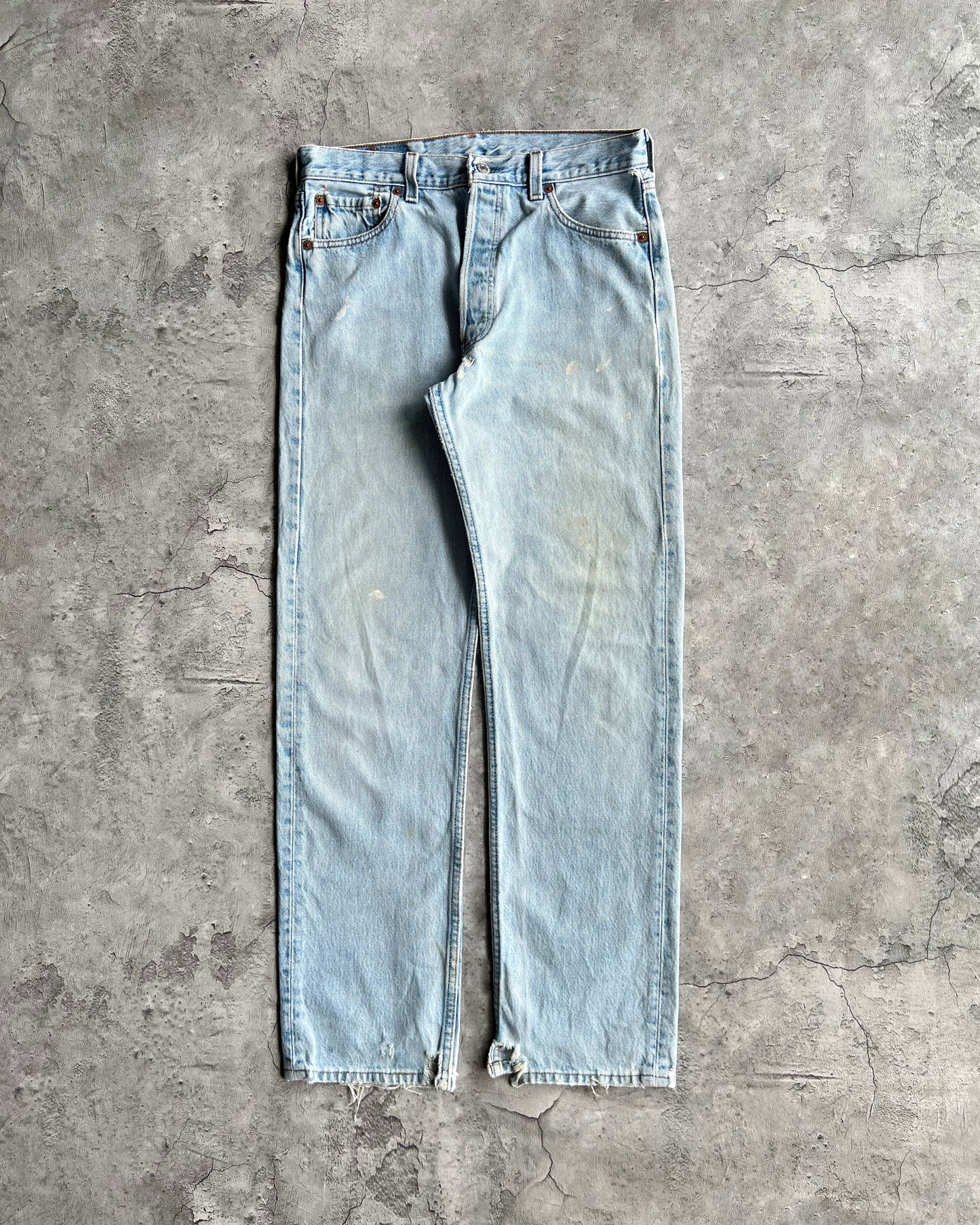 1990S LIGHT WASHED PAINTED LEVI'S 501 JEANS (30X30)