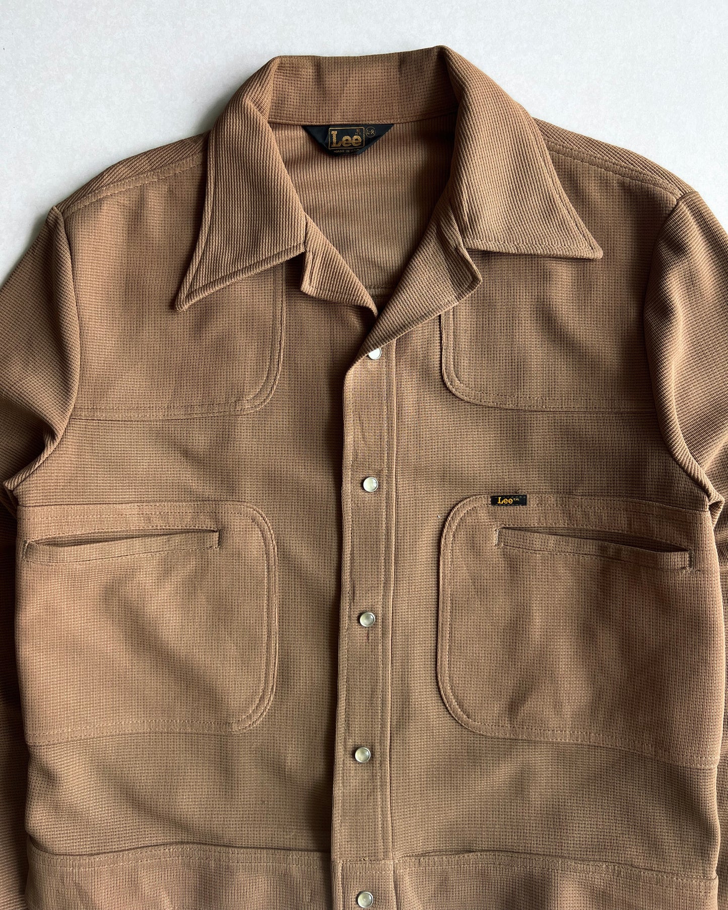 1970S BROWN LEE POINTED COLLAR WORK JACKET (L)