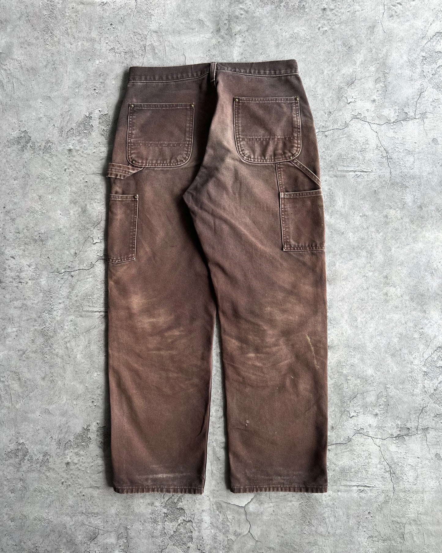 1990S SUN FADED BROWN CARHARTT DOUBLE KNEE PANTS (30X30)