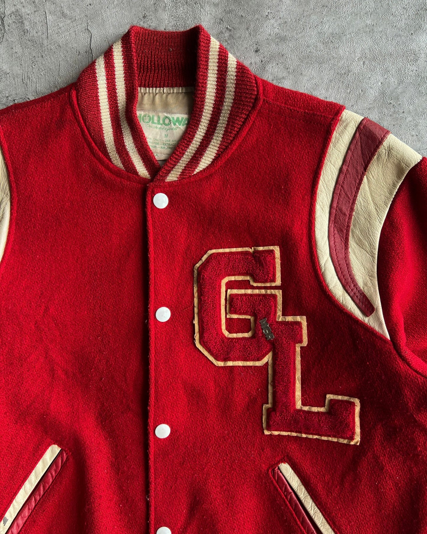 1970S 'GL' LETTERMAN WOOL VARSITY JACKET (M)