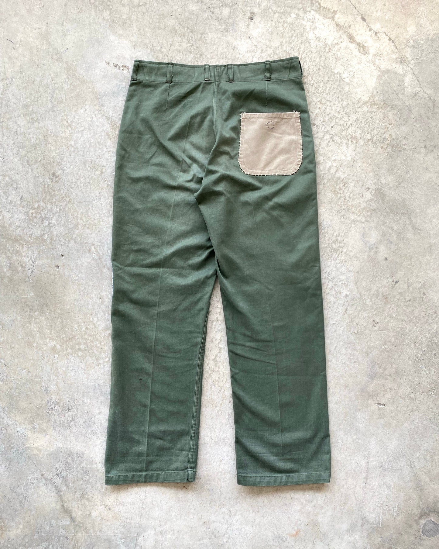 1970S PATCH OG-107 HBT KOREAN ARMY TROUSERS