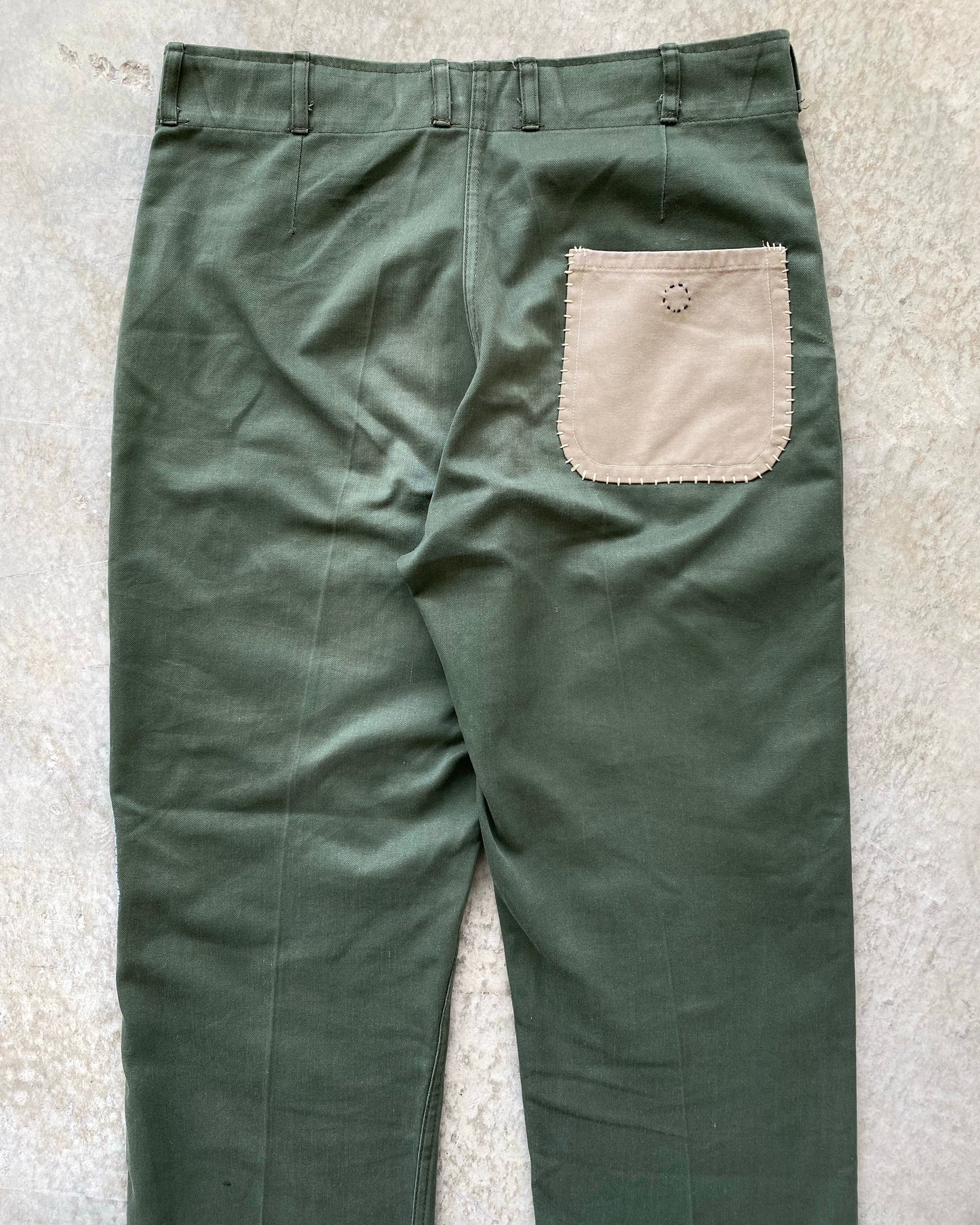 1970S PATCH OG-107 HBT KOREAN ARMY TROUSERS