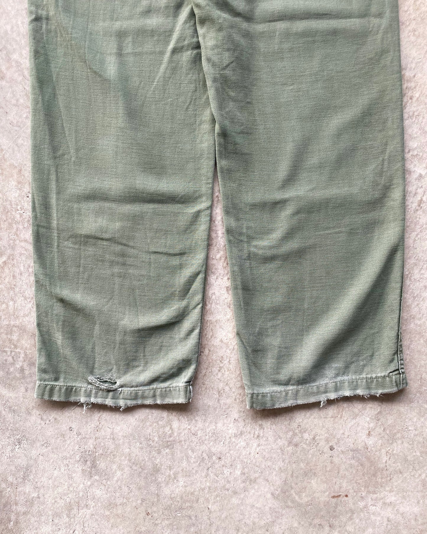 1960S FADED OG-107 TYPE I SATEEN FATIGUE TROUSERS (30X33)