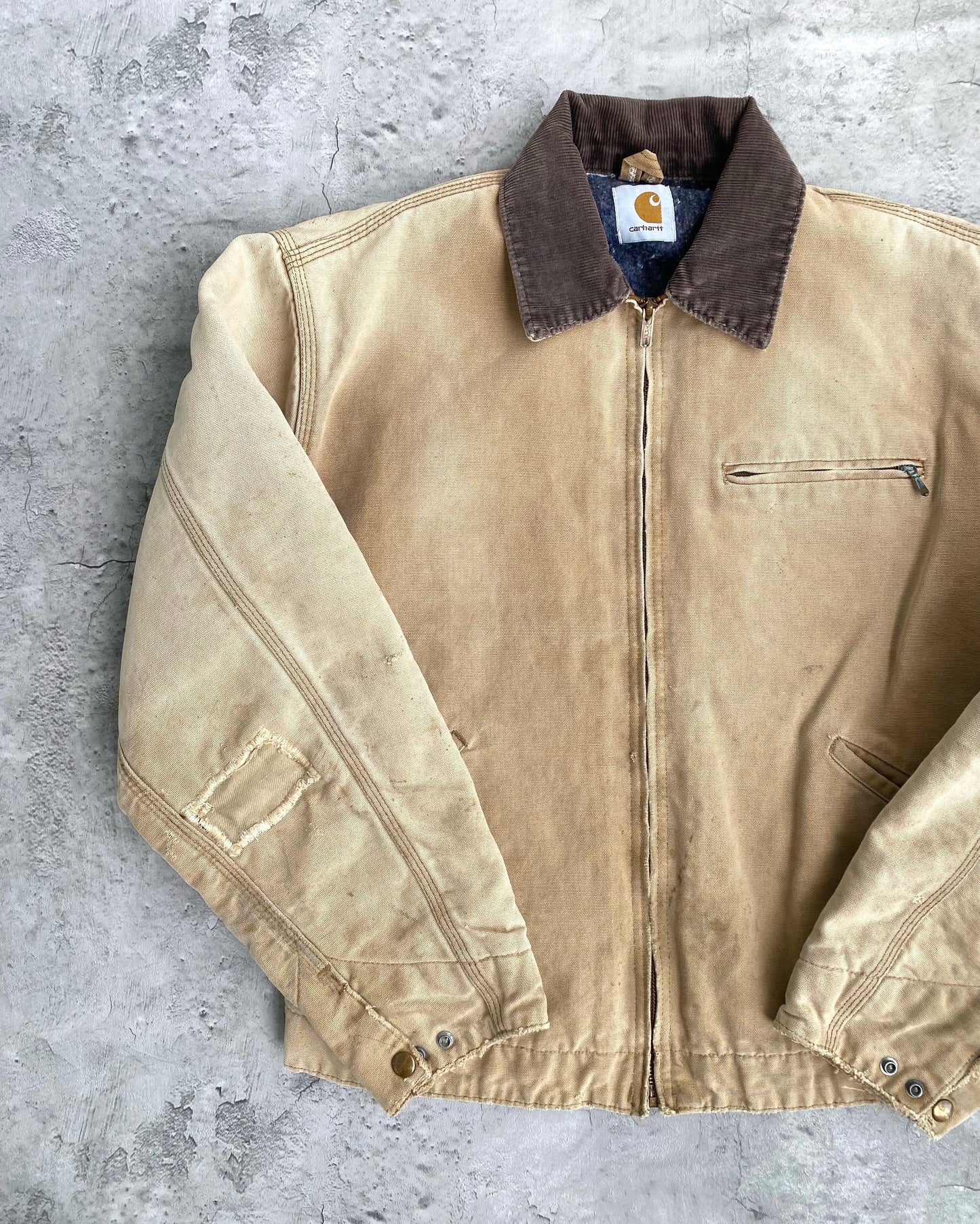 1980S SUN FADED BROWN CARHARTT DETROIT JACKET (M/L)