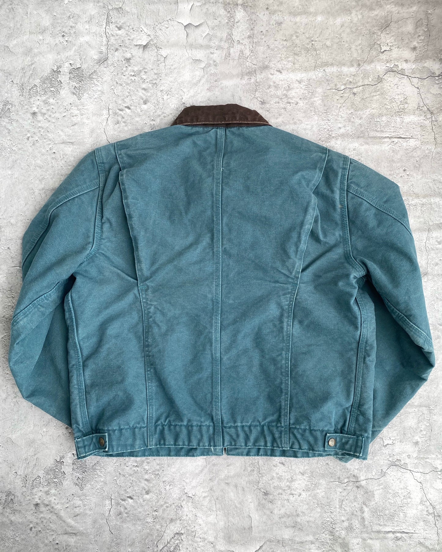 1990S EMERALD GREEN CARHARTT REPAIRED DETROIT JACKET (M/L)