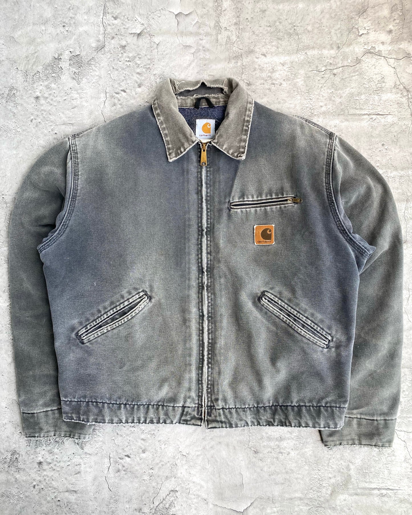 1980S FADED GREY CARHARTT DETROIT JACKET (L/XL)