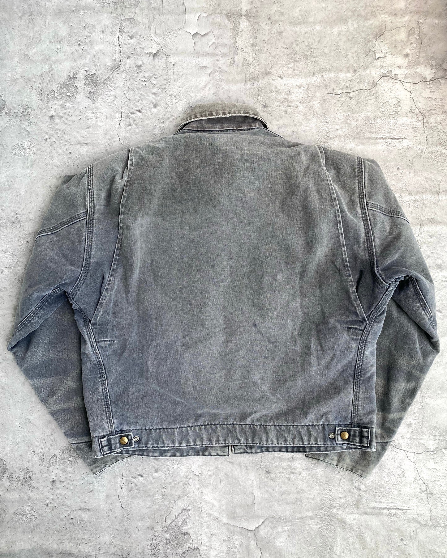 1980S FADED GREY CARHARTT DETROIT JACKET (L/XL)