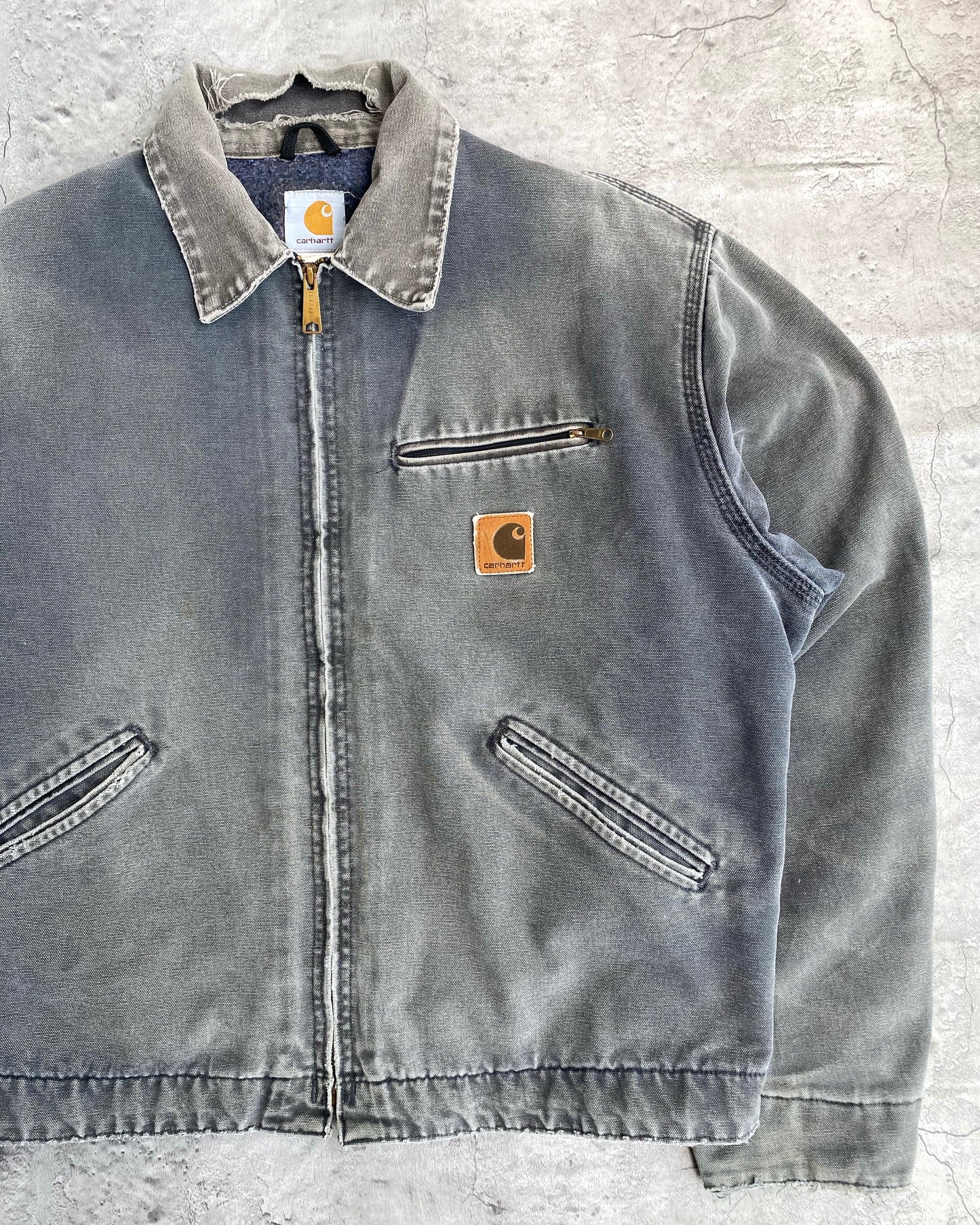 1980S FADED GREY CARHARTT DETROIT JACKET (L/XL)