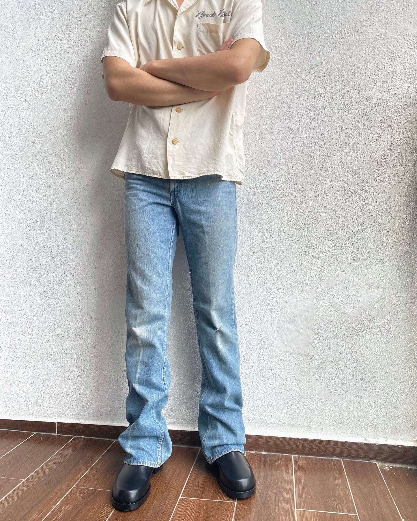 1970S FADED WASHED LEVI'S 646 BOOTCUT JEANS (30X33)
