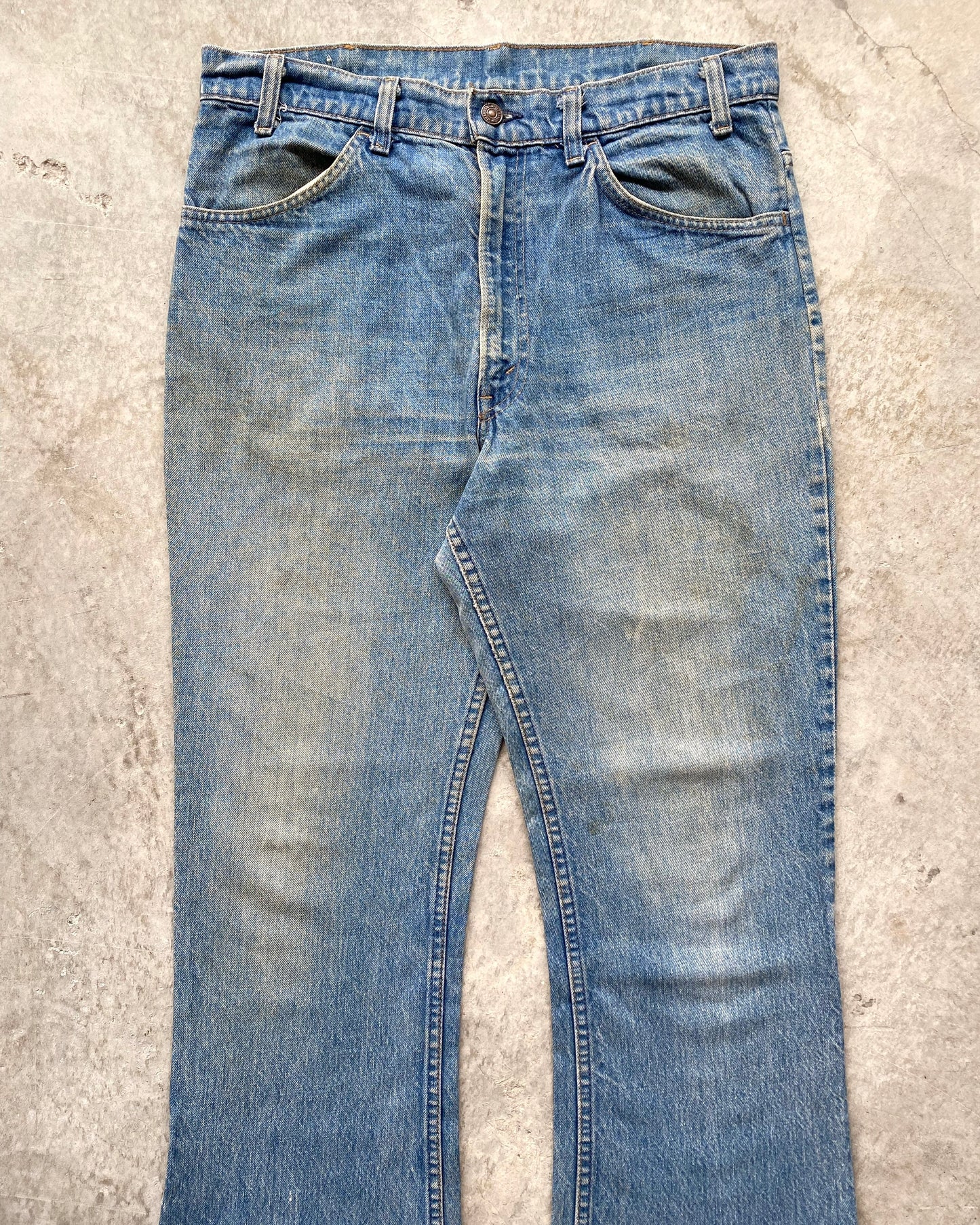 1970S FADED WASHED LEVI'S 646 BOOTCUT JEANS (35X32)