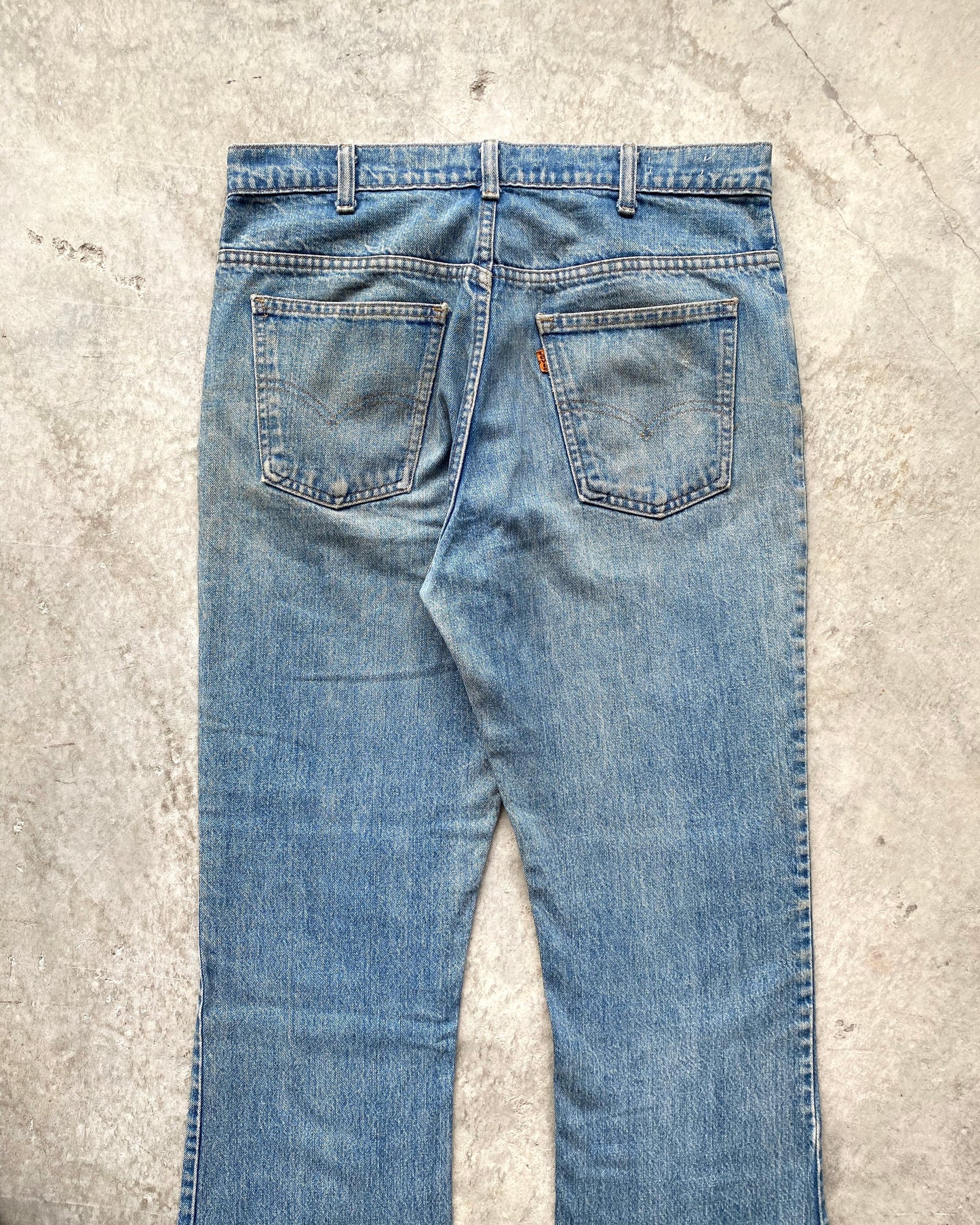 1970S FADED WASHED LEVI'S 646 BOOTCUT JEANS (35X32)