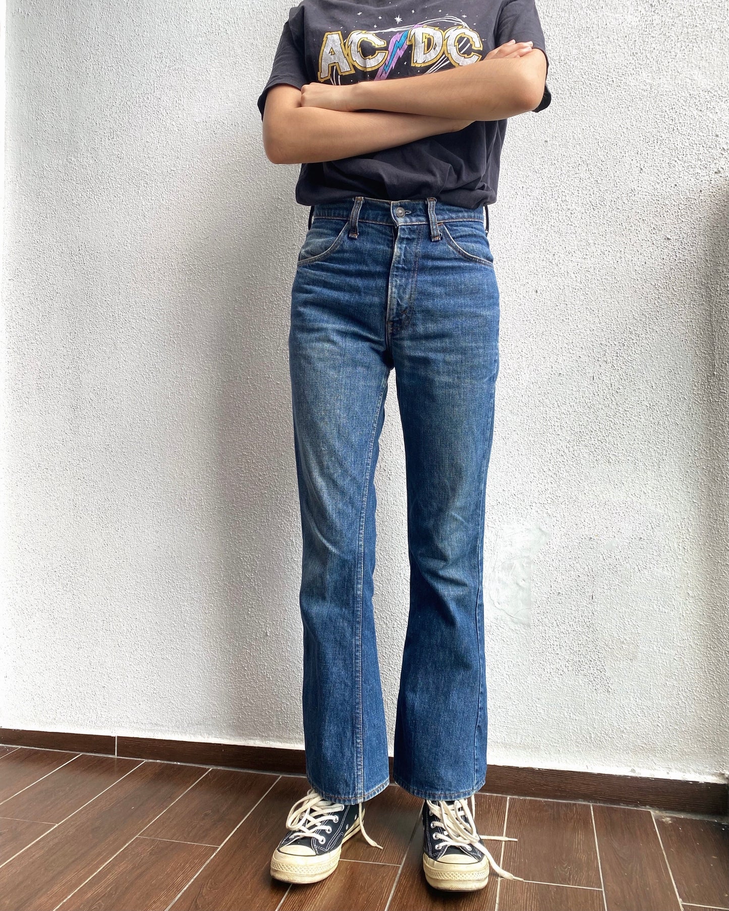 1970S MEDIUM WASHED LEVI'S 646 BOOTCUT JEANS (29X30)