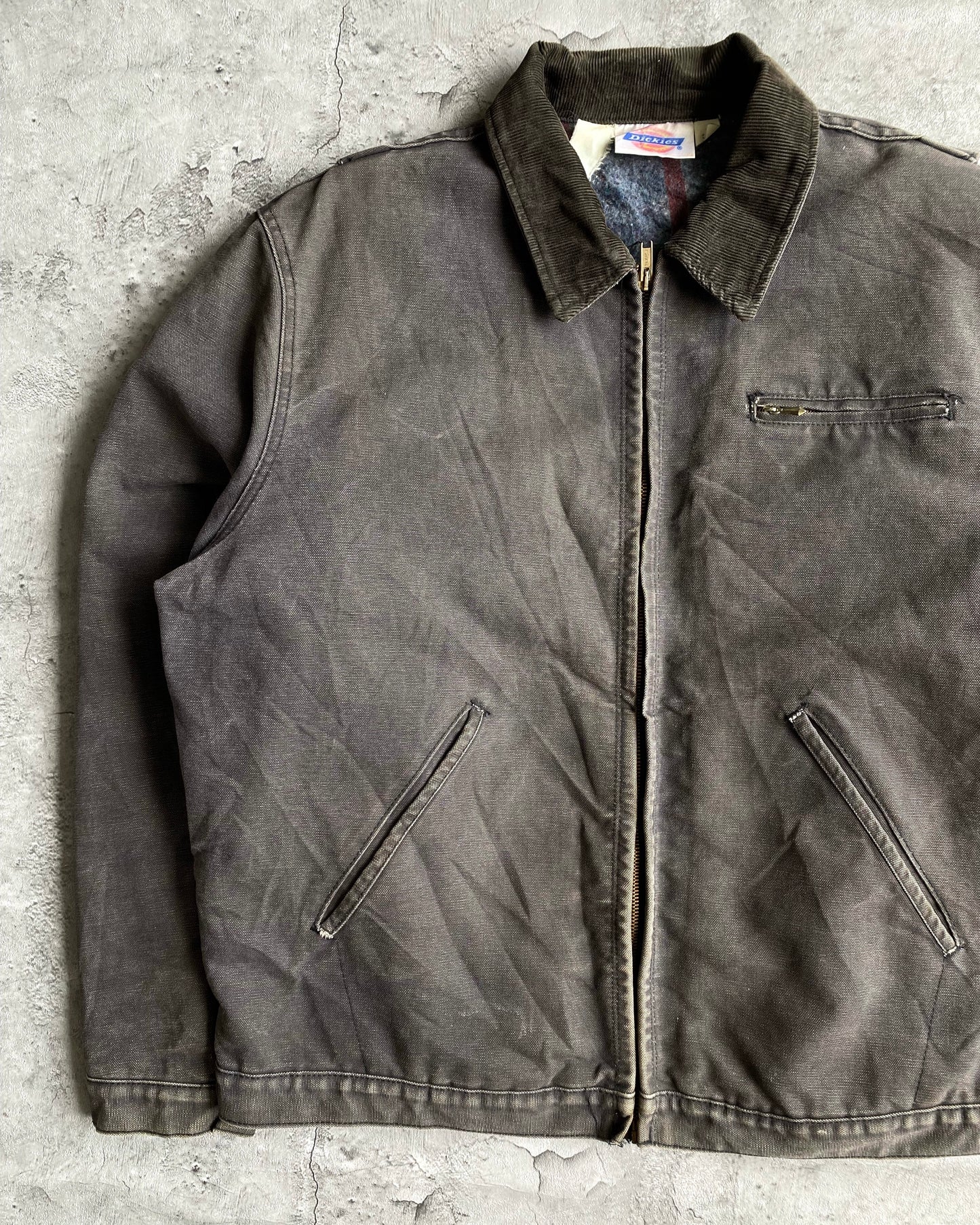 1990S FADED BLACK DICKIES DETROIT JACKET (XL)