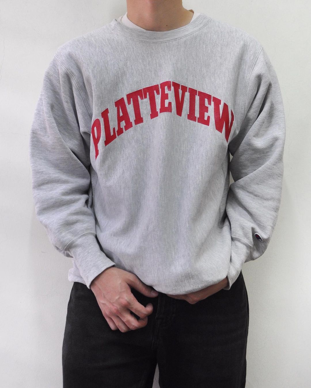 1990S ‘PATTEVIEW’ CHAMPION REVERSE WEAVE SWEATSHIRT (L)